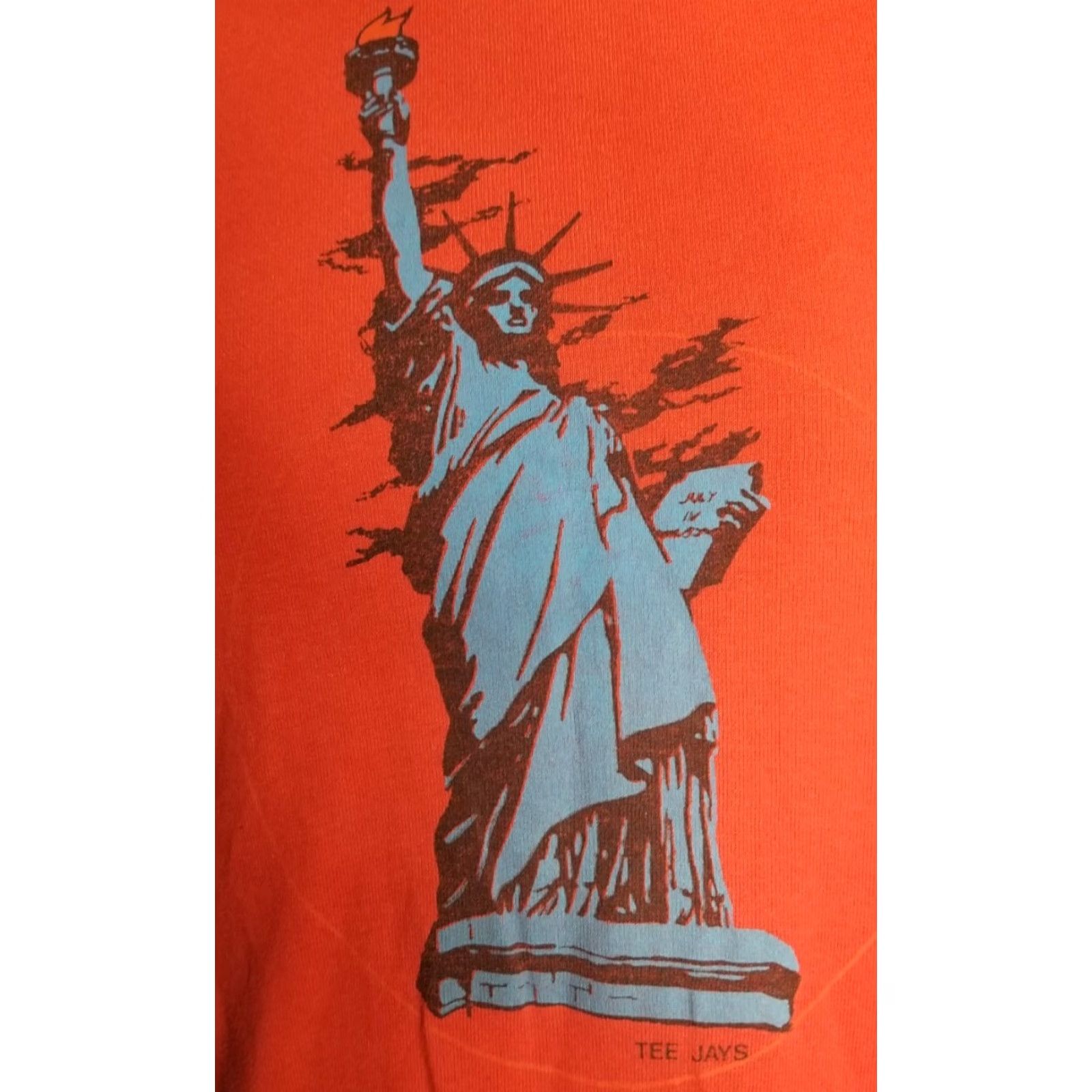 TEE JAYS VINTAGE Tee Jays New York Statue Of Liberty Single Stitch Red T Shirt M Mens USA 80s Size US M / EU 48-50 / 2 - 2 Thumbnail