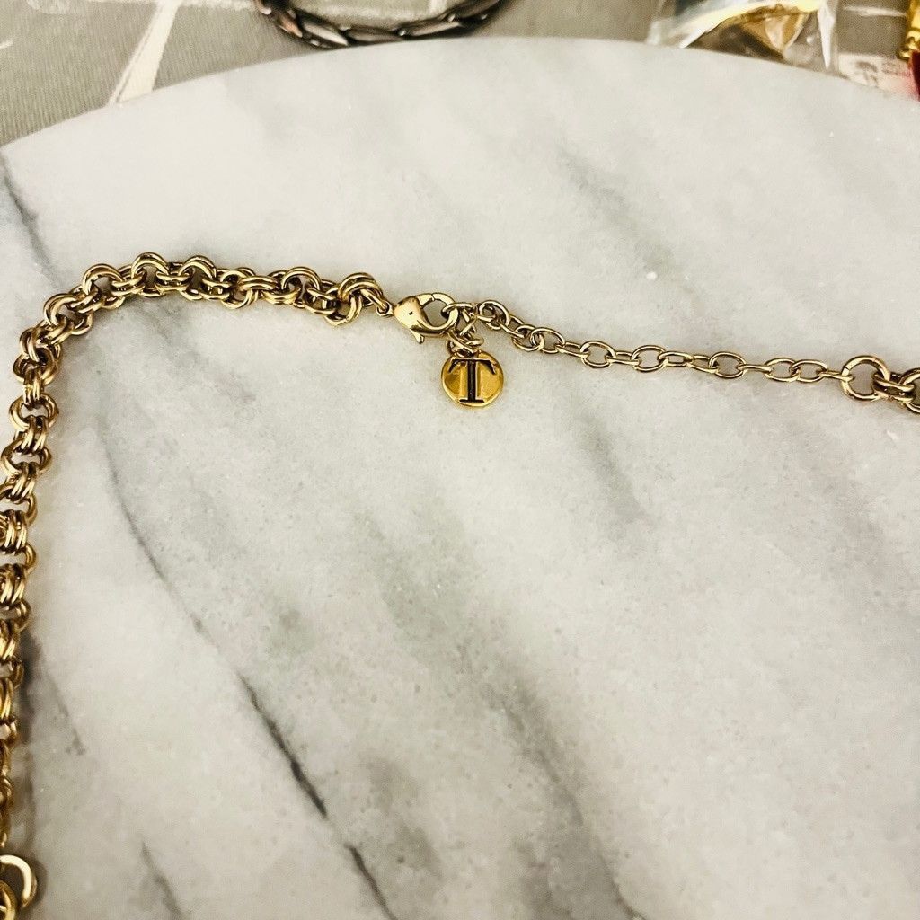 Talbots Talbots Glass Beaded Necklace Smoky Gray Clearly Beads Gold Size ONE SIZE - 3 Thumbnail
