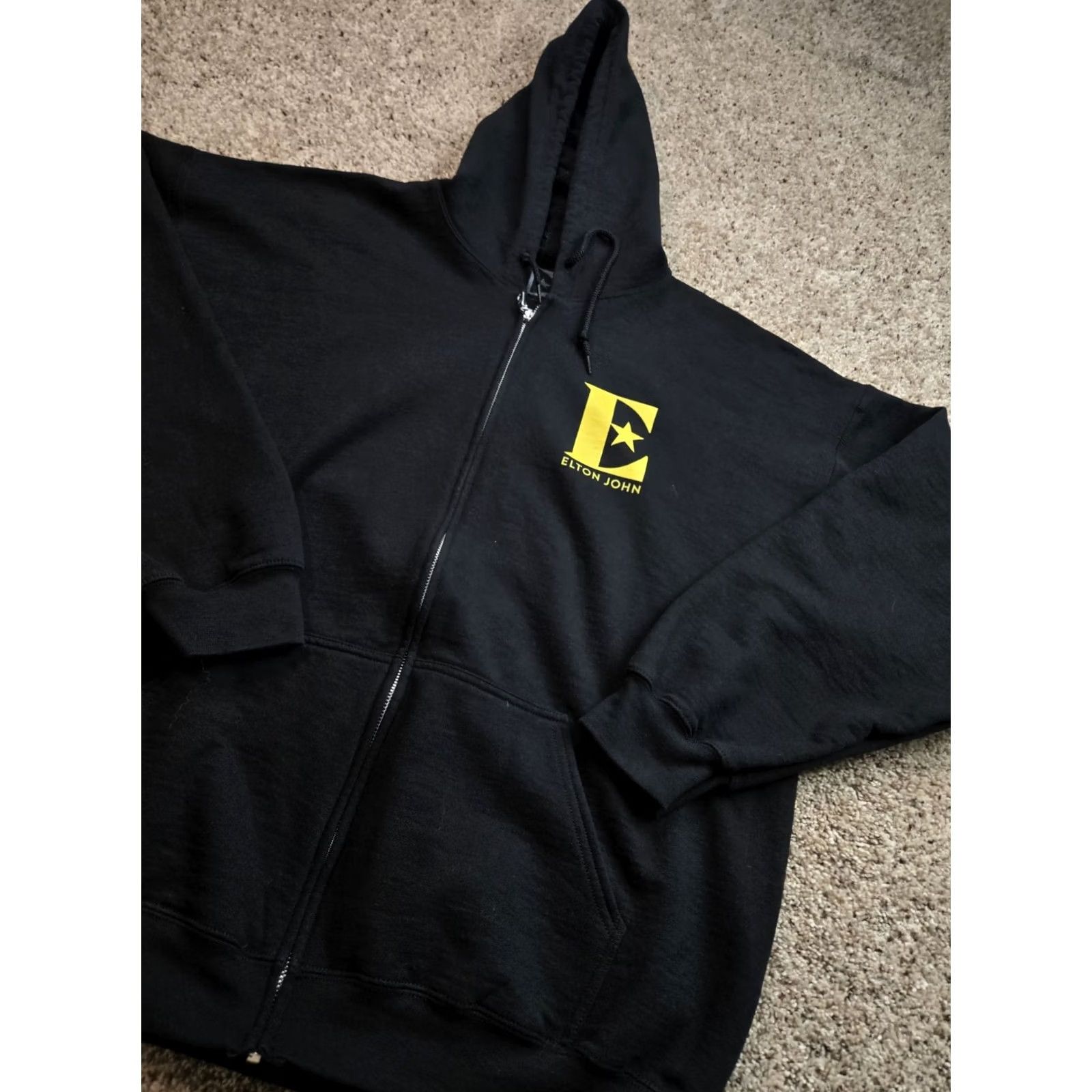 Vintage Elton John Hoodie XL Mens Black Full Zip 2022 Farewell Tour Size US XL / EU 56 / 4 - 3 Thumbnail