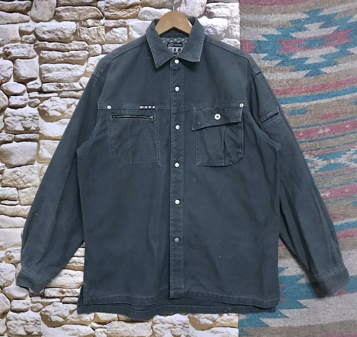 Japanese Brand KANTOBI Workers Shirt sunfaded Size US L / EU 52-54 / 3 - 1 Thumbnail