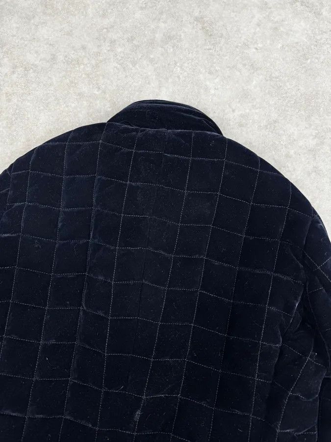 Armani Collezioni Armani Navy Quilted Velvet Contrast Collar Jacket Size US M / EU 48-50 / 2 - 8 Thumbnail