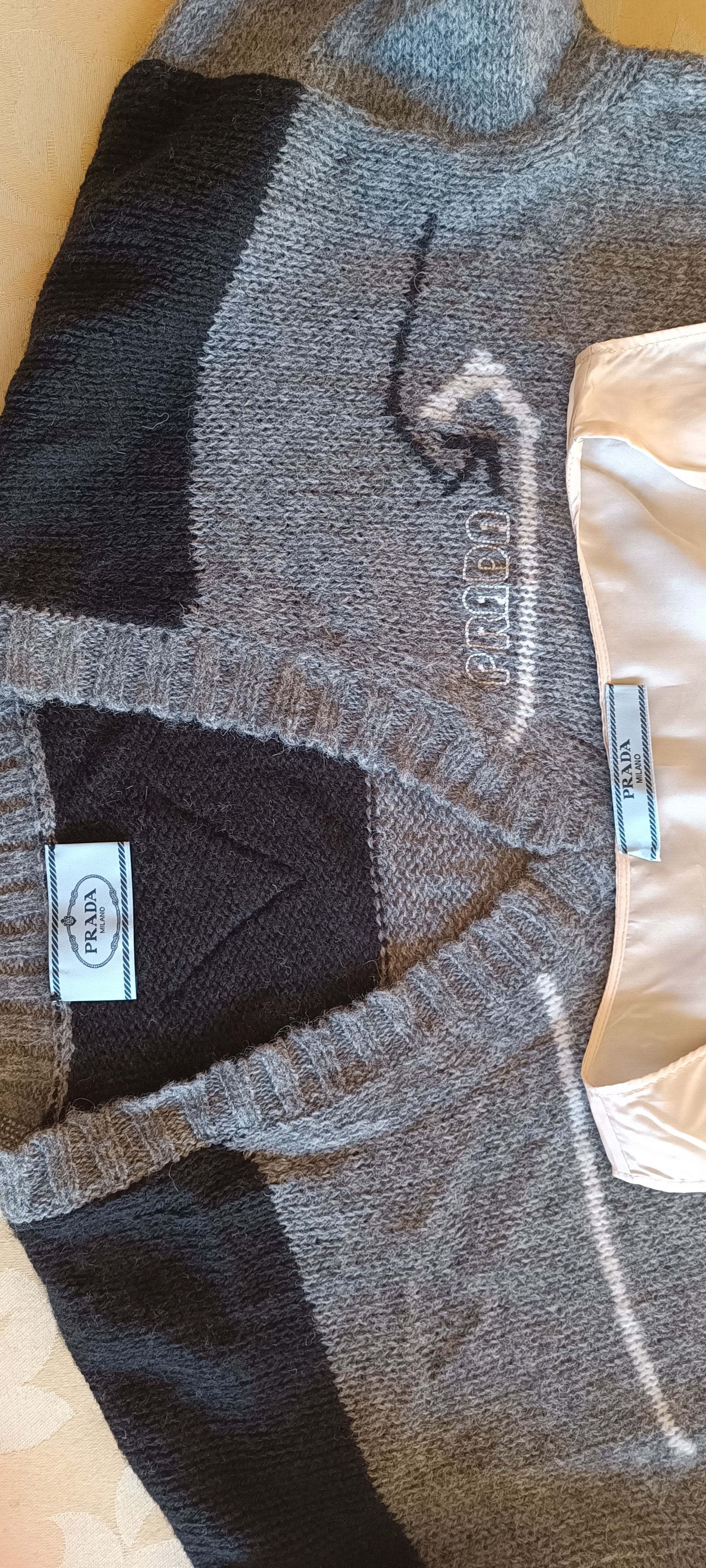 Prada Gray wool maxi dress - V-neckline Size L / US 10 / IT 46 - 13 Thumbnail