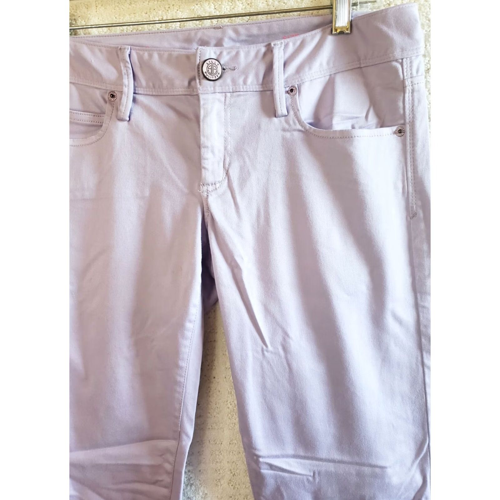 Lilly Pulitzer Lilly Pulitzer Worth Skinny Jean Lavender Pants Jeggings Satin Soft Feel 67093 Size 27" / US 4 / IT 40 - 2 Thumbnail