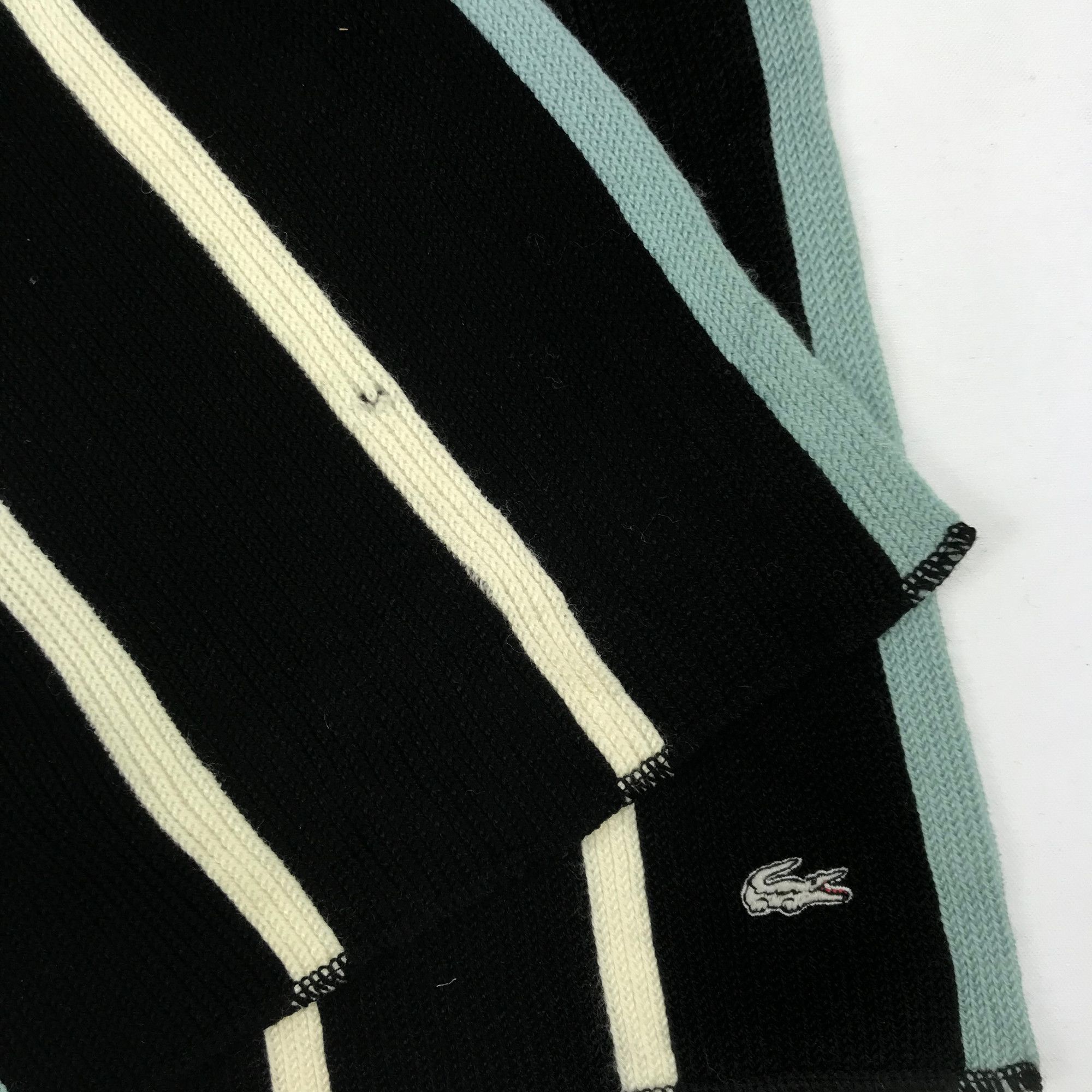 Lacoste Vintage Lacoste Scarf Striped Knit Muffler Wool Scarves Size ONE SIZE - 5 Thumbnail