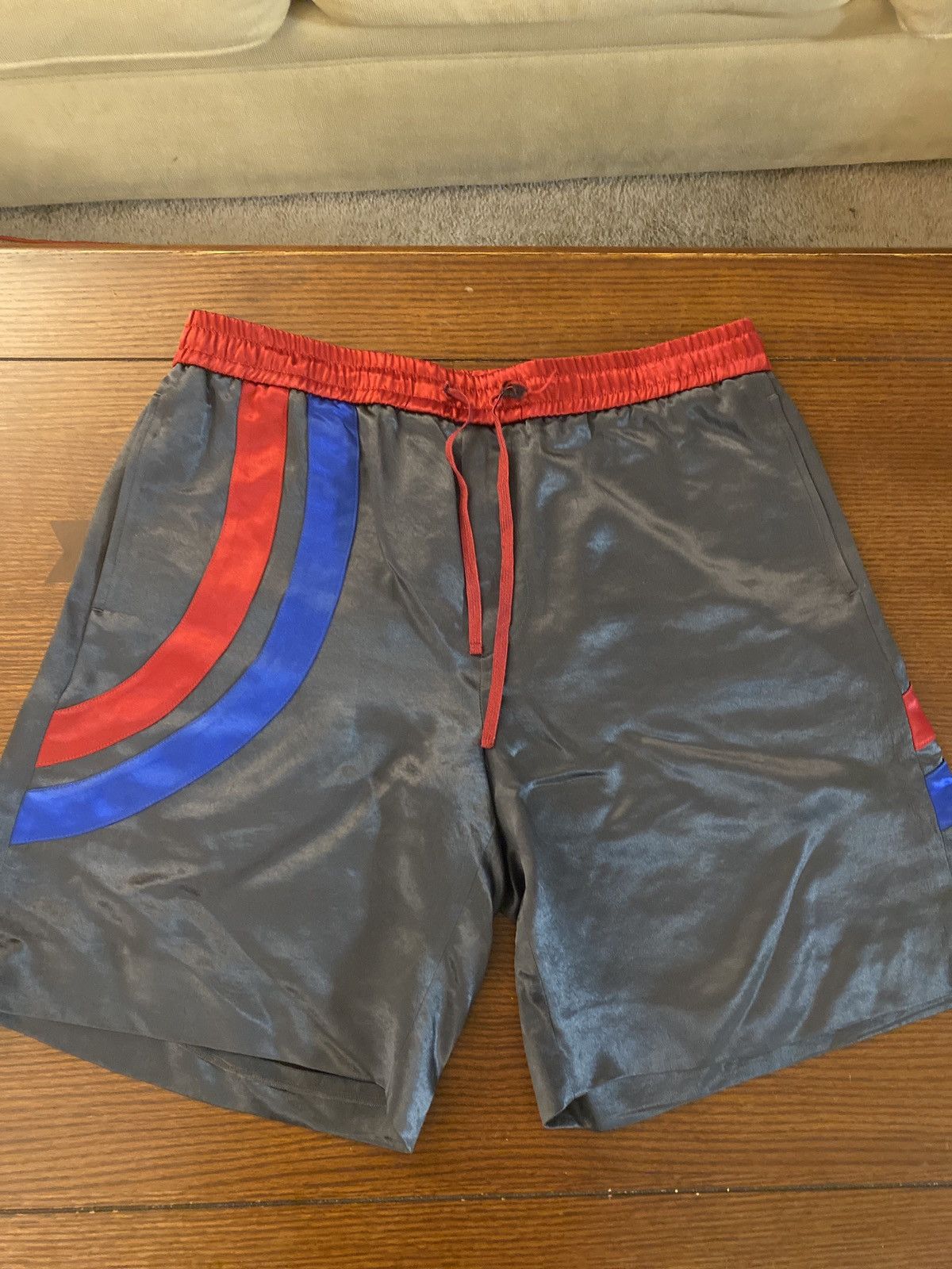 Gucci Gucci GUCCIBAND Silk Shorts – Red/Blue Stripe, M Size US 32 / EU 48 - 1 Thumbnail