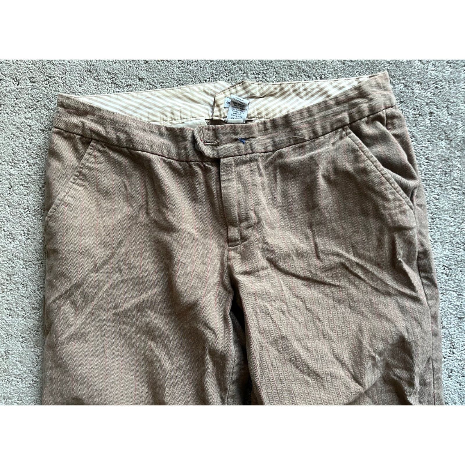 Gap Gap Women Cropped Pants 6 Brown Cotton Knit High-Rise Tapered Inseam 25 Womens Size 28" / US 6 / IT 42 - 2 Thumbnail