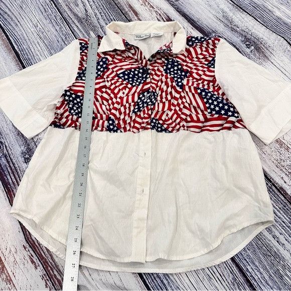 Vintage Vintage Willow Bay Patriotic Flag Wide Sleeve Button Down Sh Size XL / US 12-14 / IT 48-50 - 6 Thumbnail