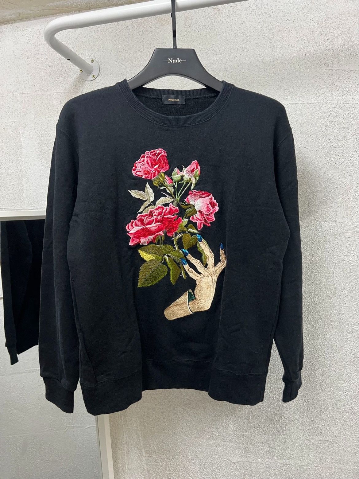 image of Undercover 15Aw Ghost Hand Sweater in Black, Men's (Size Medium)