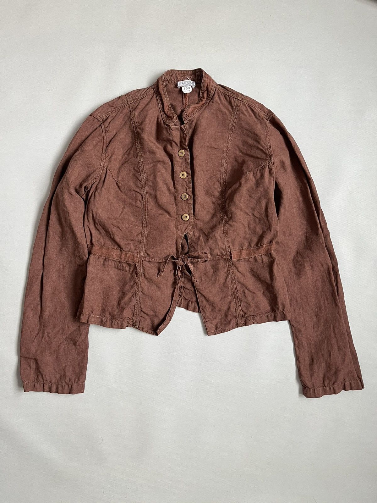 Transit TRANSIT PAR SUCH 350 Brown Linen Lightweight Blazer Jacket Size L / US 10 / IT 46 - 1 Thumbnail
