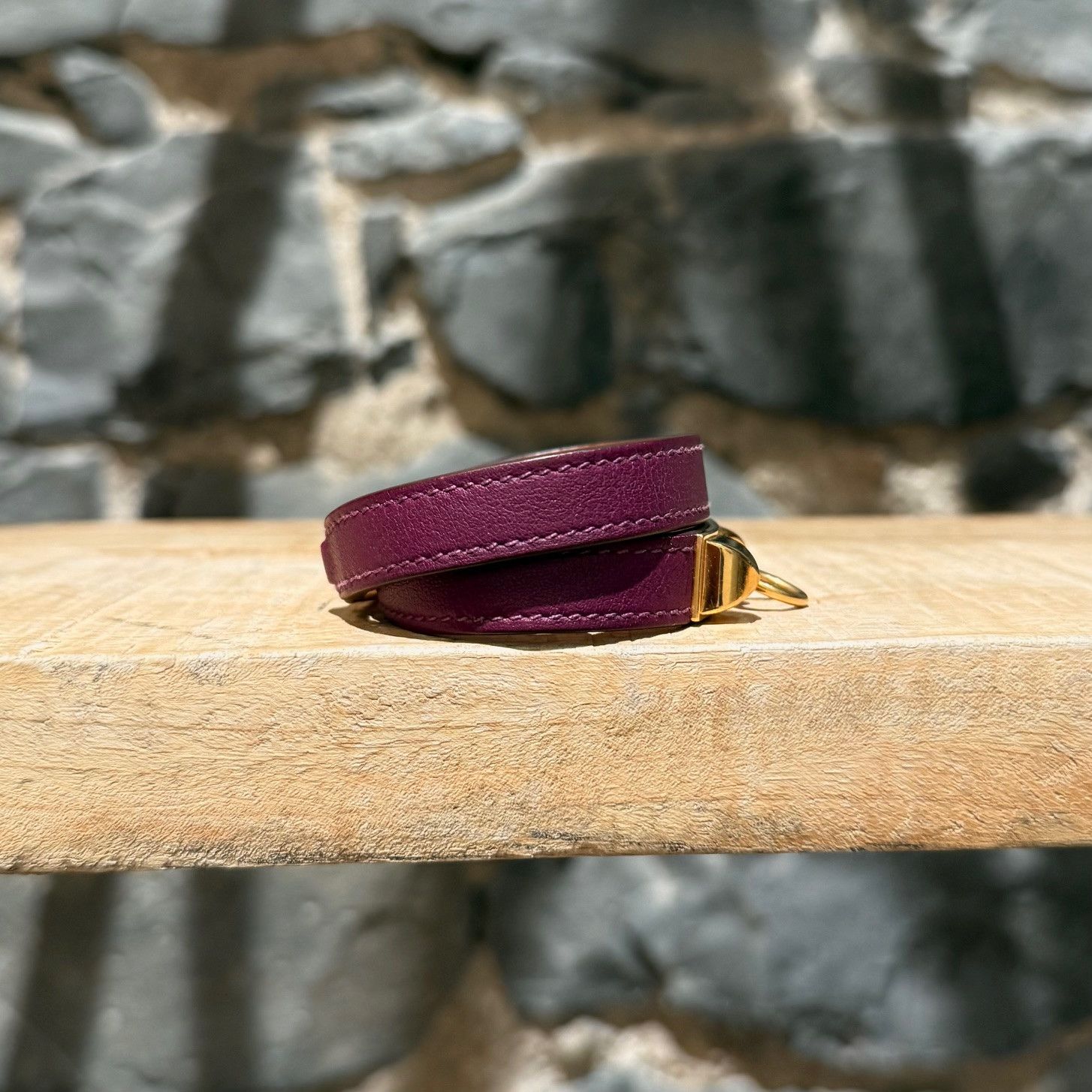 Hermes Hermès Purple Double Tour Rivale GHW Wrap Bracelet Size ONE SIZE - 5 Thumbnail