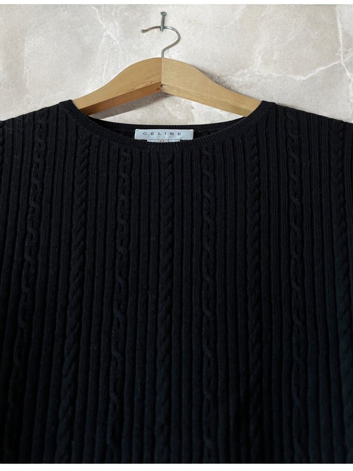 Celine × Designer CELINE CABLE KNIT 100% LAINE WOOL EXCLUSIVE SWEATER BLOUSE Size M / US 6-8 / IT 42-44 - 5 Thumbnail