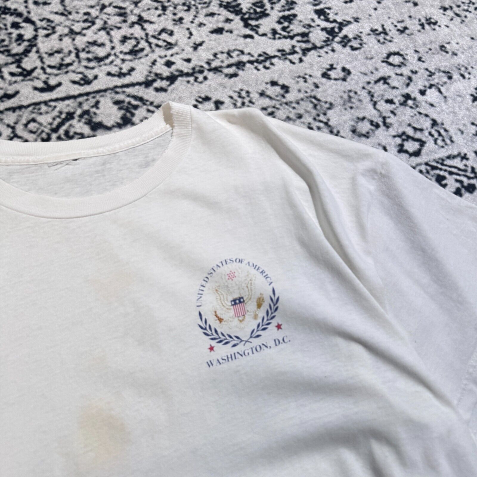Vintage Vintage White Cotton T-Shirt Size XXL Y2K Washington DC USA Size US XXL / EU 58 / 5 - 4 Thumbnail