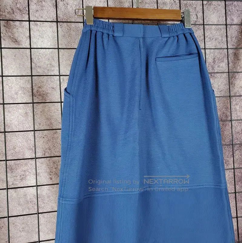 Dior Embroidered Blue Midi Skirt for Women .