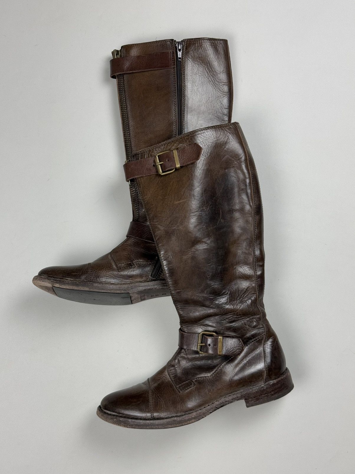 MoMA MOMA Ladies Avant-Garde Leather Full Zip High Boots Shoes Size US 8 / IT 38 - 15 Thumbnail
