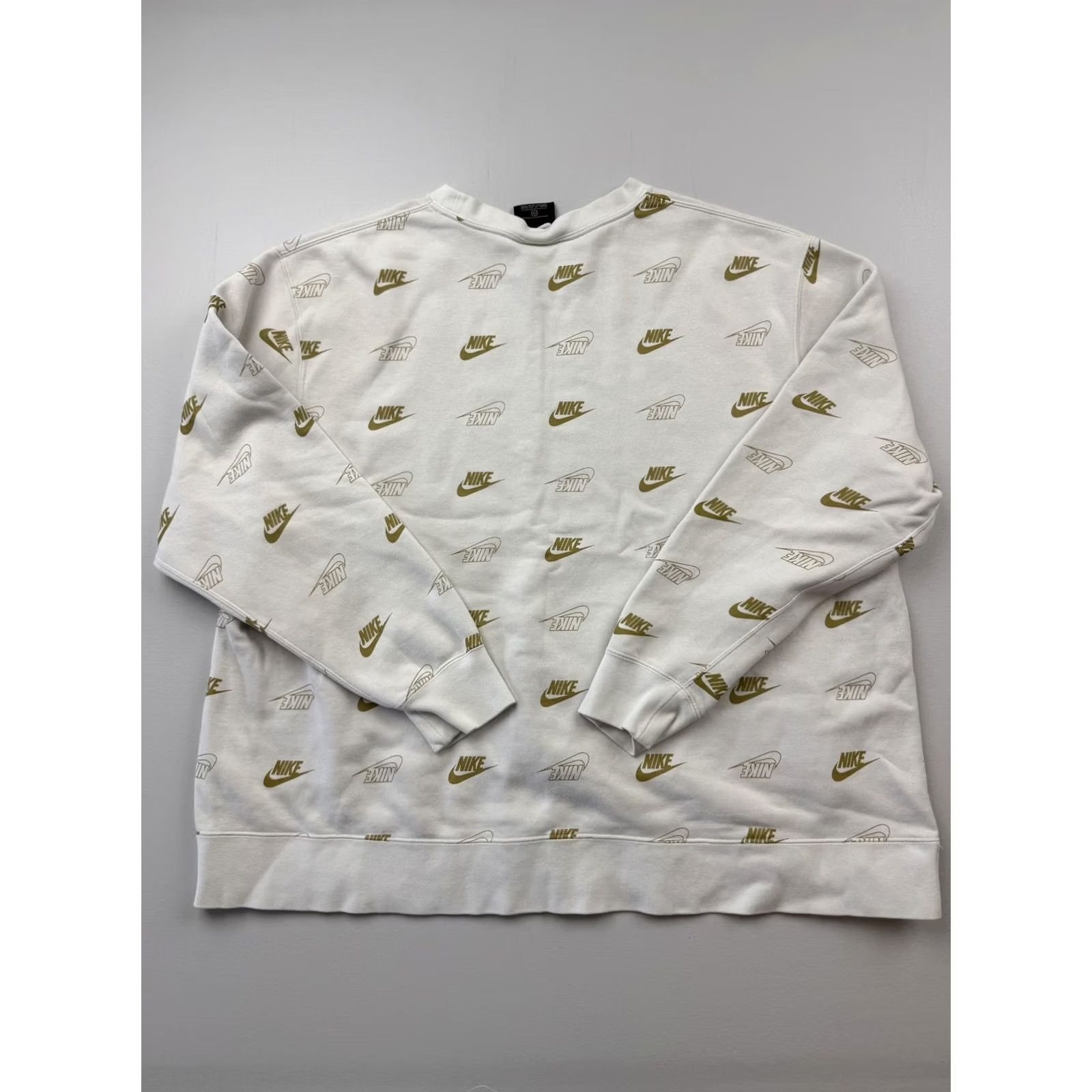 Nike Nike Mens 2XL White Fleece Crewneck Pullover Allover Logo Graphic Sweatshirt Size US XXL / EU 58 / 5 - 2 Thumbnail