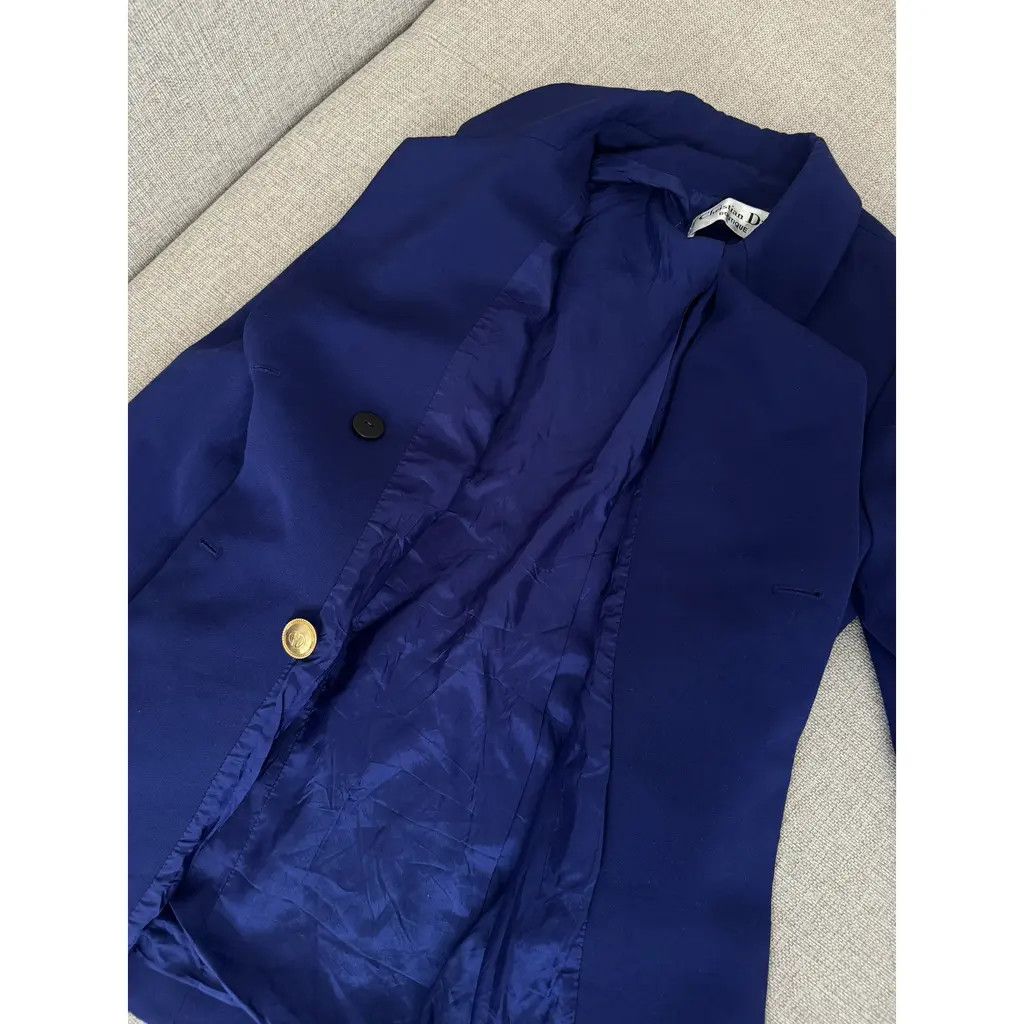 Dior Vintage Christian Dior Navy Wool Blazer Gold Buttons FR 36 Size XS / US 0-2 / IT 36-38 - 5 Thumbnail