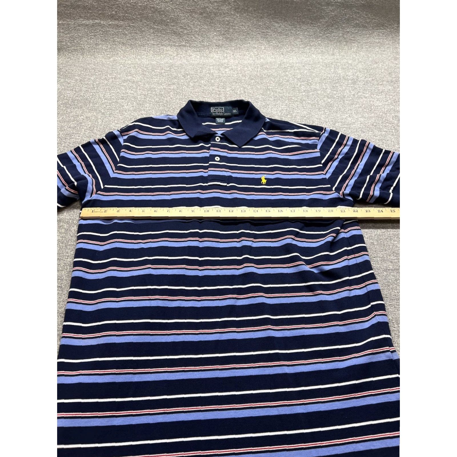 Ralph Lauren VINTAGE Polo Golf Ralph Lauren Mens Extra Large Shirt Striped Blue Gold Pony Cotton Size US XL / EU 56 / 4 - 5 Thumbnail
