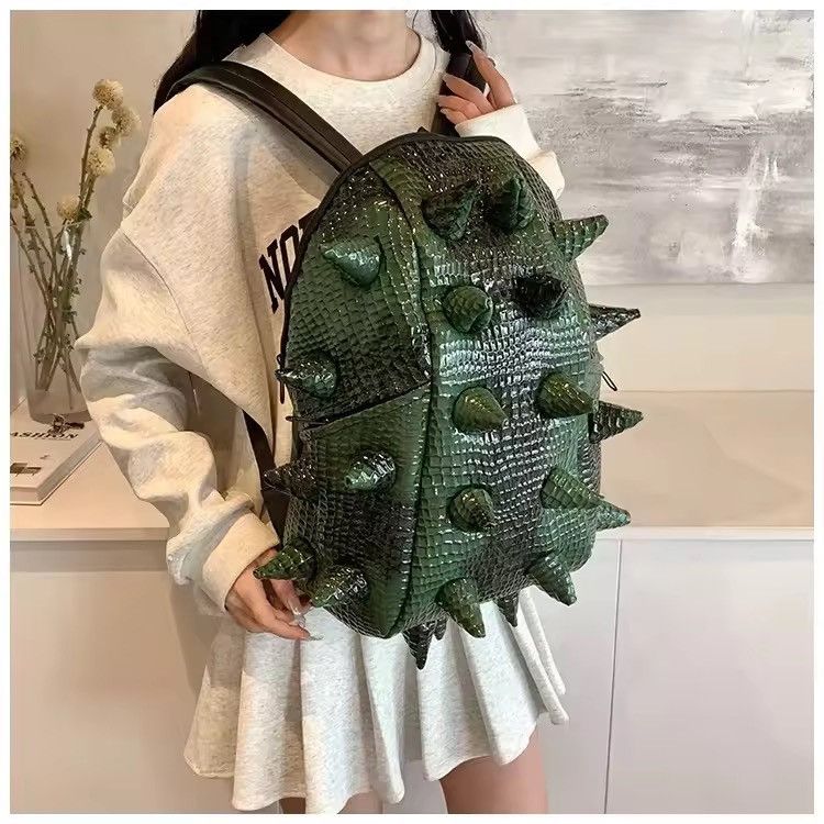 Japanese Brand Architectural Spiked Shell Backpack - PU Leather Size ONE SIZE - 3 Thumbnail