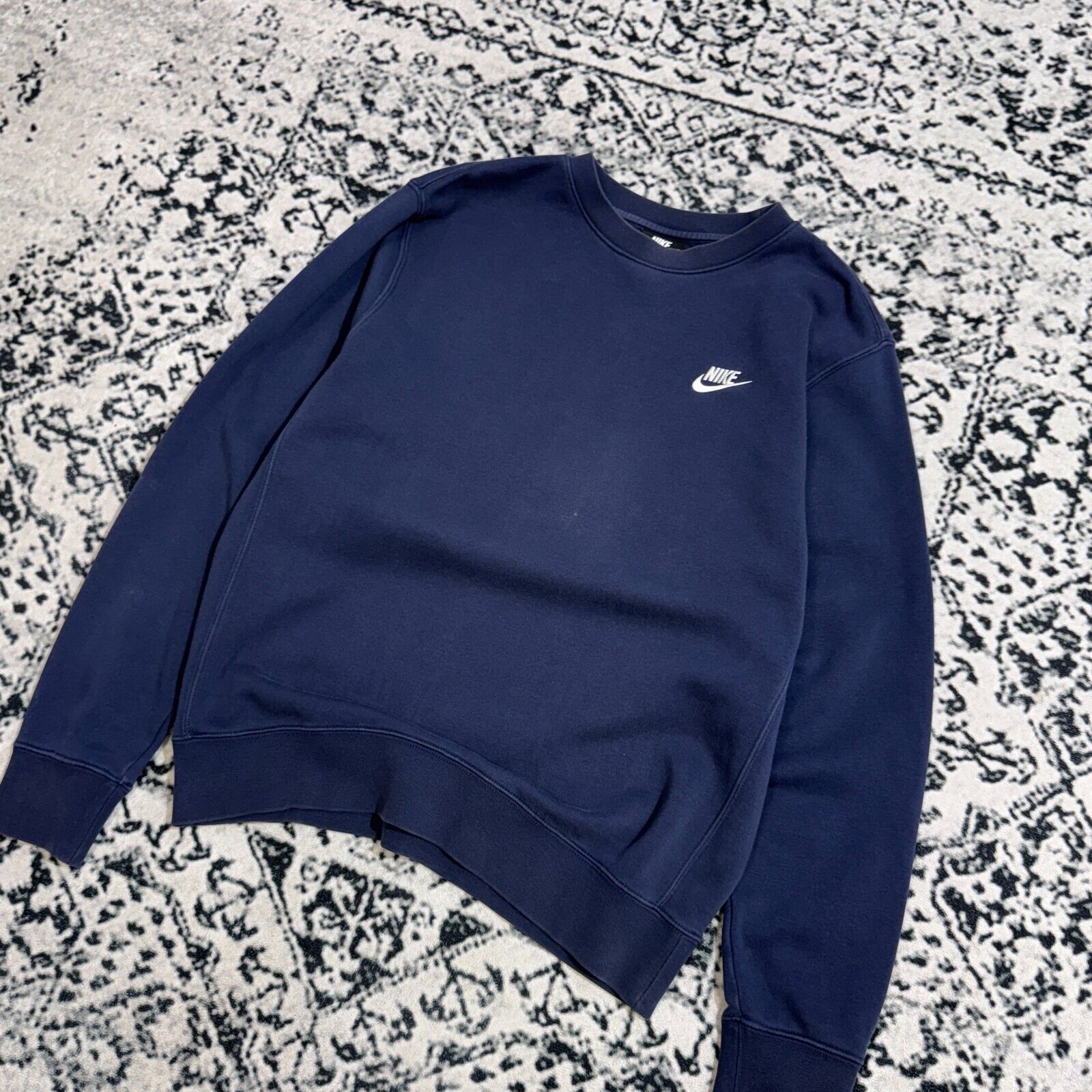 Nike × Vintage Vintage Nike Unisex Navy Cotton Crewneck Size S Y2K Club 90s Size US S / EU 44-46 / 1 - 2 Thumbnail