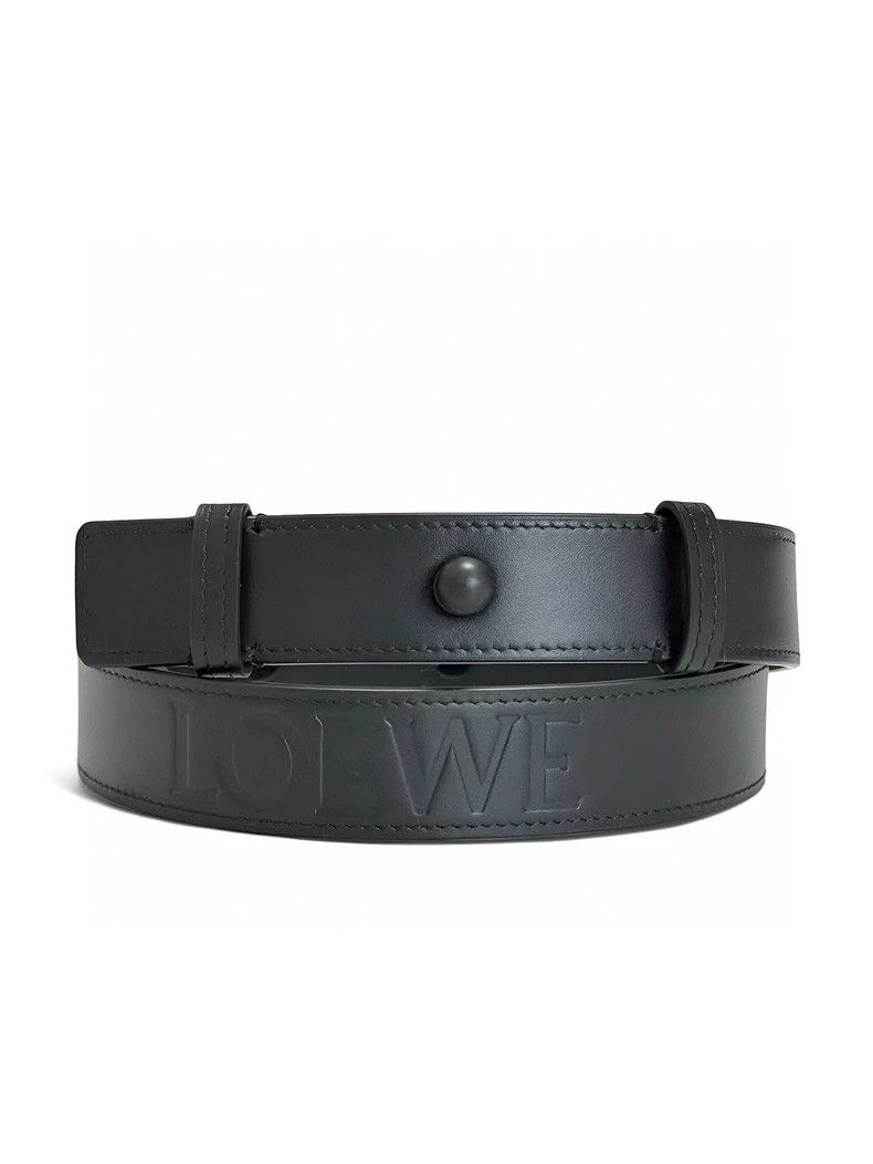 Loewe LOEWE Black lettering logo embossed belt Size ONE SIZE - 3 Thumbnail