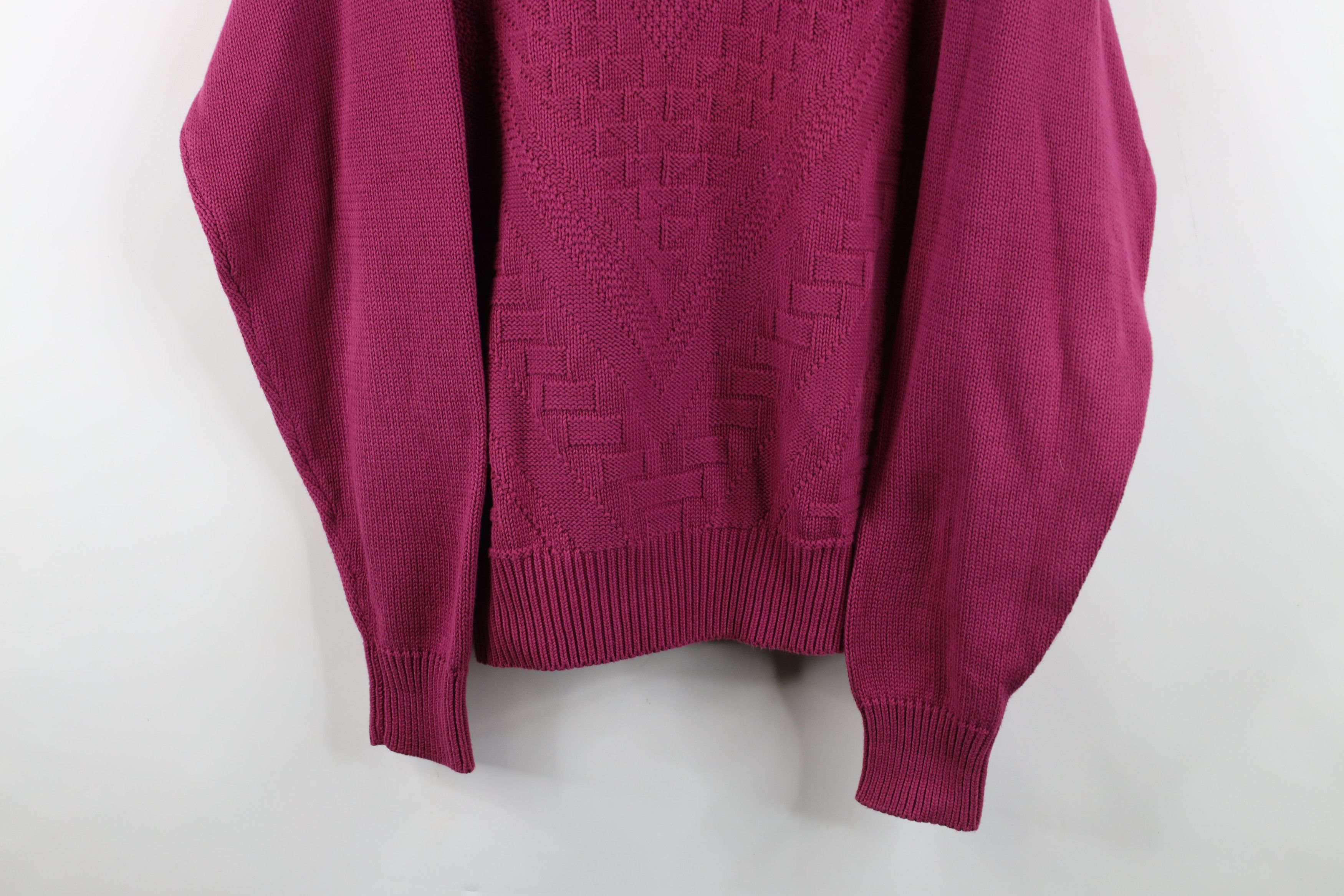 Vintage Vintage 70s 80s Streetwear Geometric Cotton Knit Sweater Size US L / EU 52-54 / 3 - 3 Thumbnail