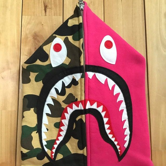 Bape BAPE camo x pink shark full zip hoodie a bathing ape Size US M / EU 48-50 / 2 - 3 Thumbnail