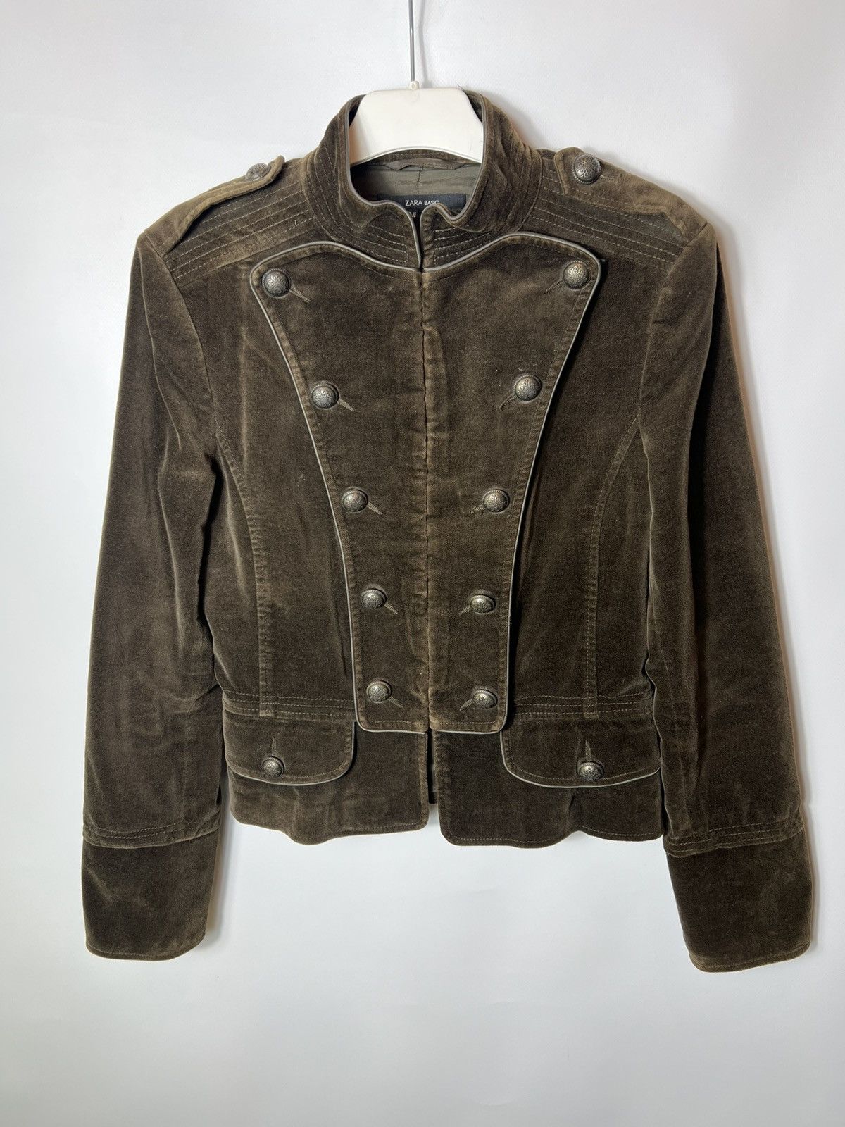 Zara Vintage streetwear Zara Military Napoleon Corduroy Jacket Size M / US 6-8 / IT 42-44 - 1 Thumbnail