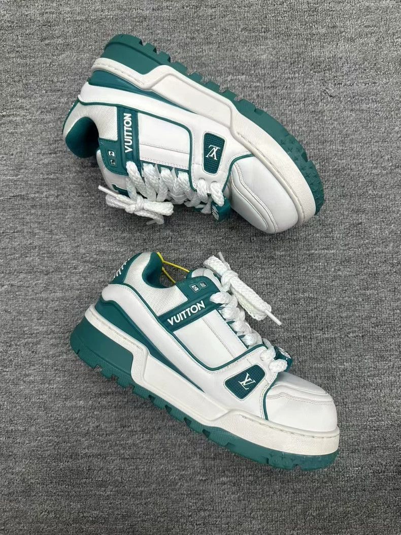 Louis Vuitton Louis Vuitton Lv Trainer White and Teal Sneakers-2506 Size US 10 / EU 43 - 3 Thumbnail