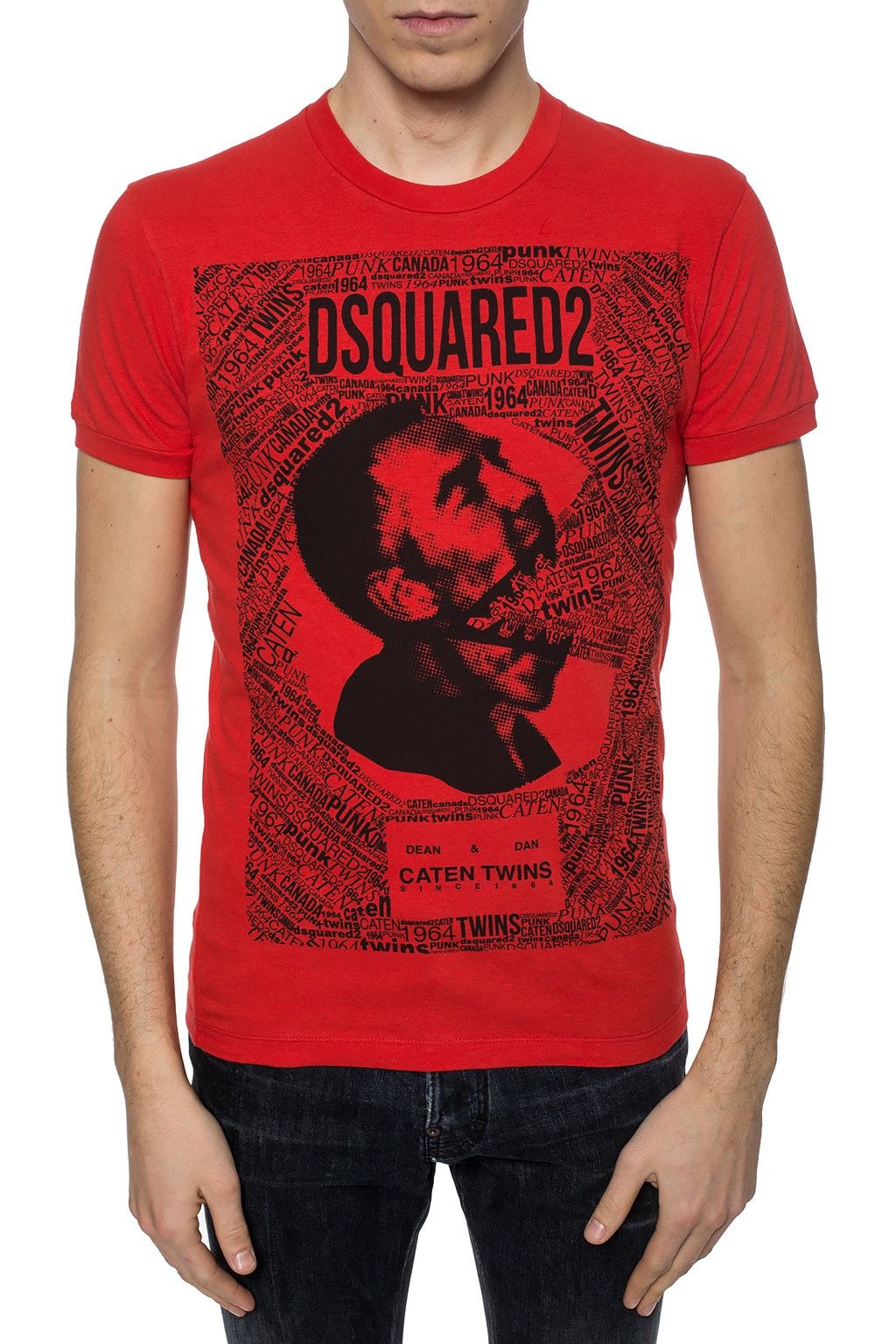 image of Dsquared2 200€ Dsquared 2 Caten Twins Red Crewneck T-Shirt, Men's (Size XL)