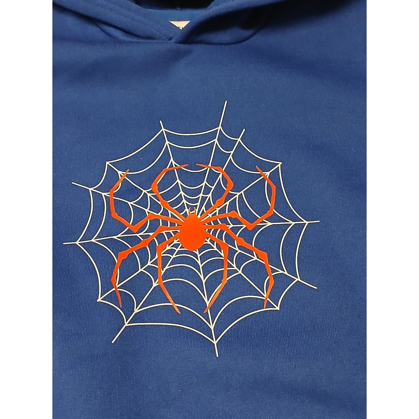 Shein Shein (7y) Kids Blue Spider Graphic Print Pullover Hoodie Size ONE SIZE - 2 Thumbnail