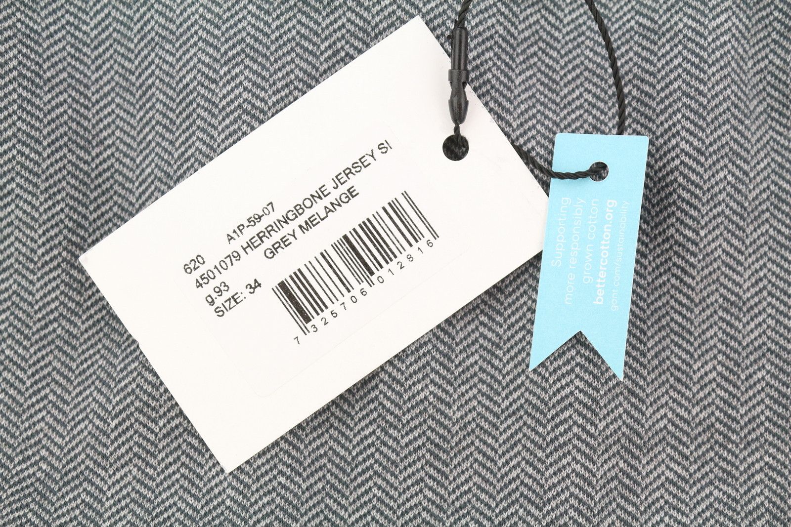 Gant HERRINGBONE JERSEY EU34 Grey Round Neck Dress 85196 Size XS / US 0-2 / IT 36-38 - 9 Thumbnail