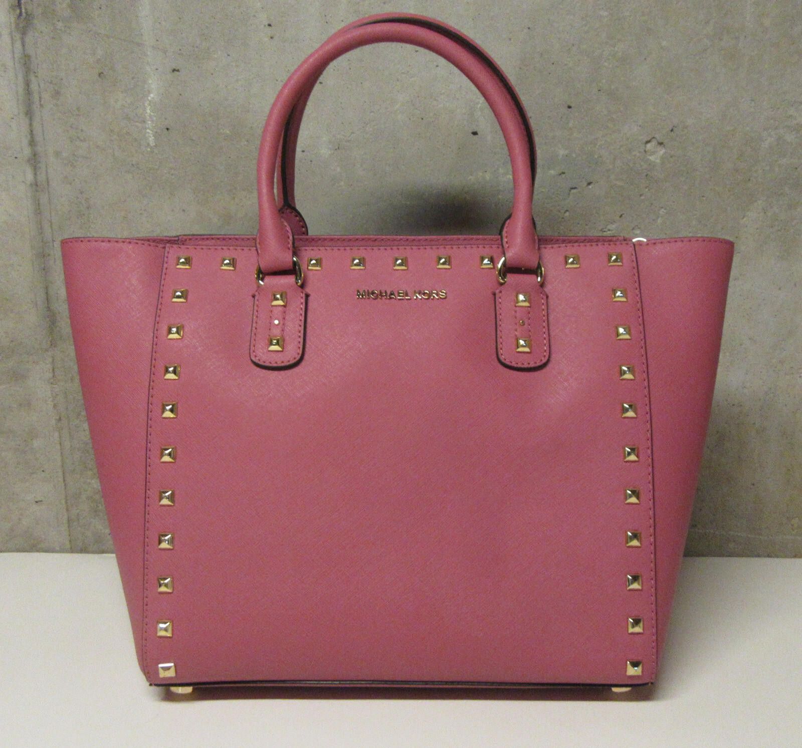 Michael Kors Sandrine Stud Saffiano Leather Studded Large