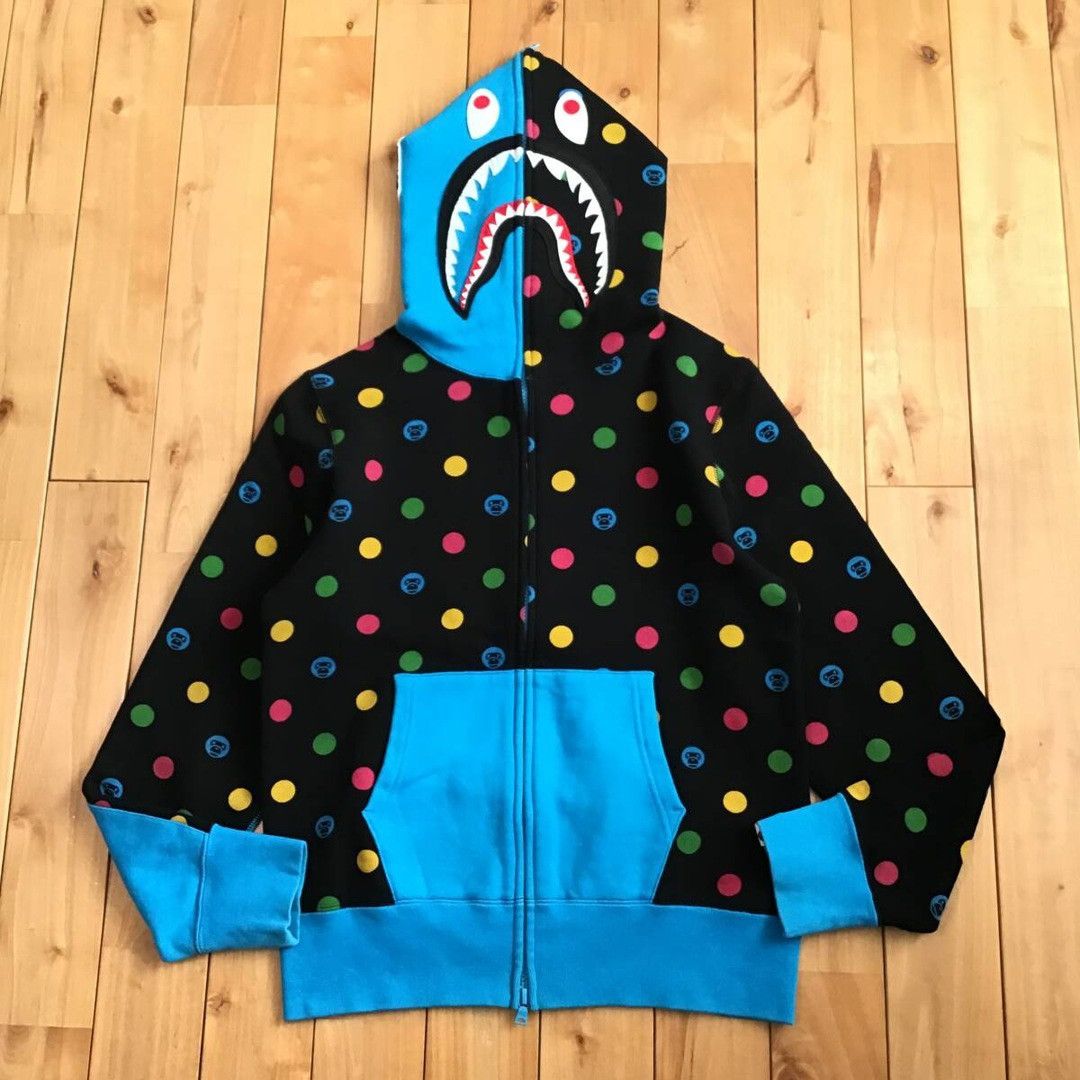 Bape × Nigo BAPE Dot Milo Shark Full Zip Hoodie a bathing ape Size US S / EU 44-46 / 1 - 1 Thumbnail