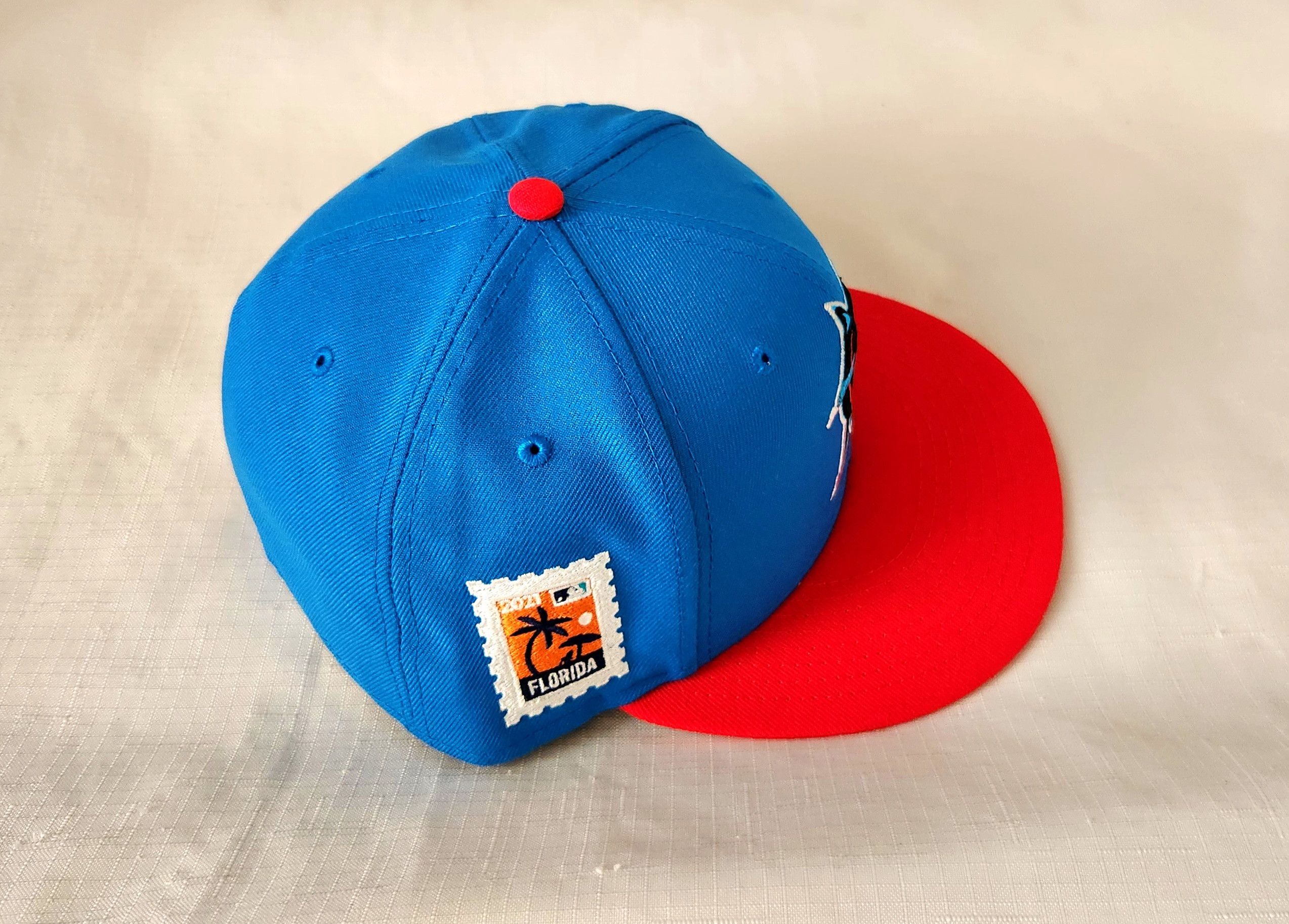 New Era Hat Club Miami Marlins 2021 Postage Stamp New Era 7 5/8 Size ONE SIZE - 4 Thumbnail
