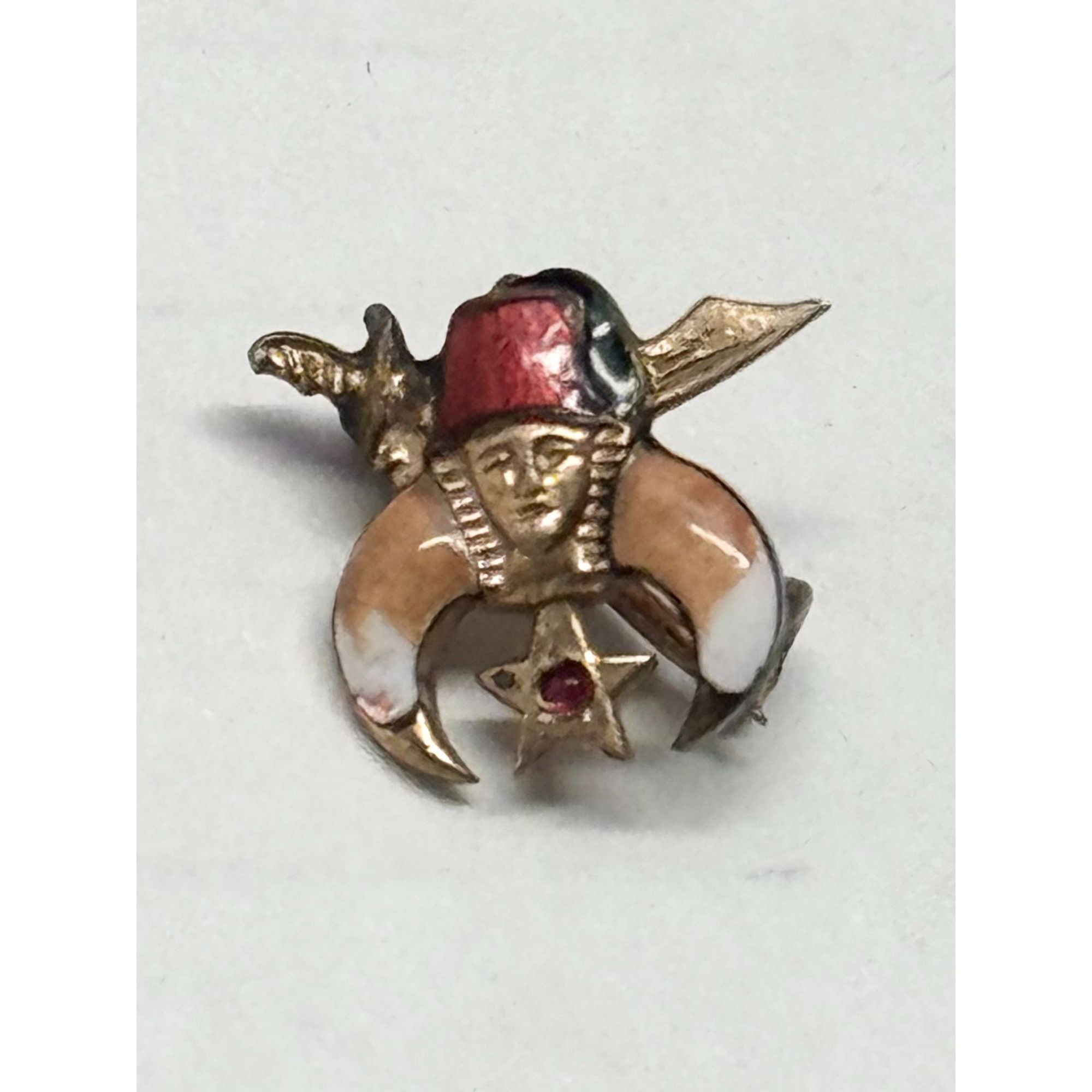 Vintage 10 kt Gold Estate Masonic Enamel Jewel Pin Size ONE SIZE - 6 Thumbnail