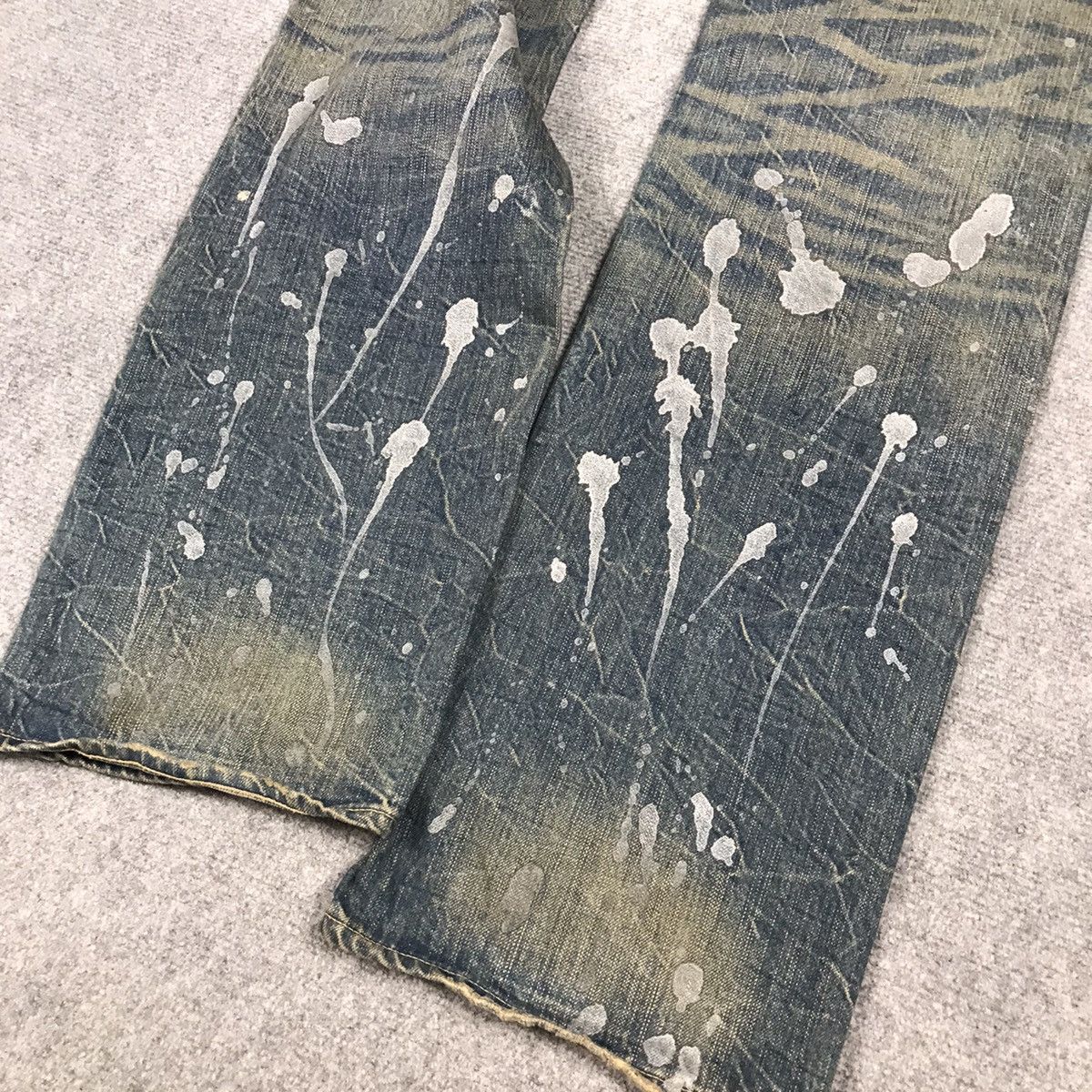 If Six Was Nine × Le Grande Bleu (L.G.B.) DENIM CARFT RUSTY DISTRESSED PAINT STYLE JAPAN JEANS PANTS Size US 32 / EU 48 - 11 Thumbnail