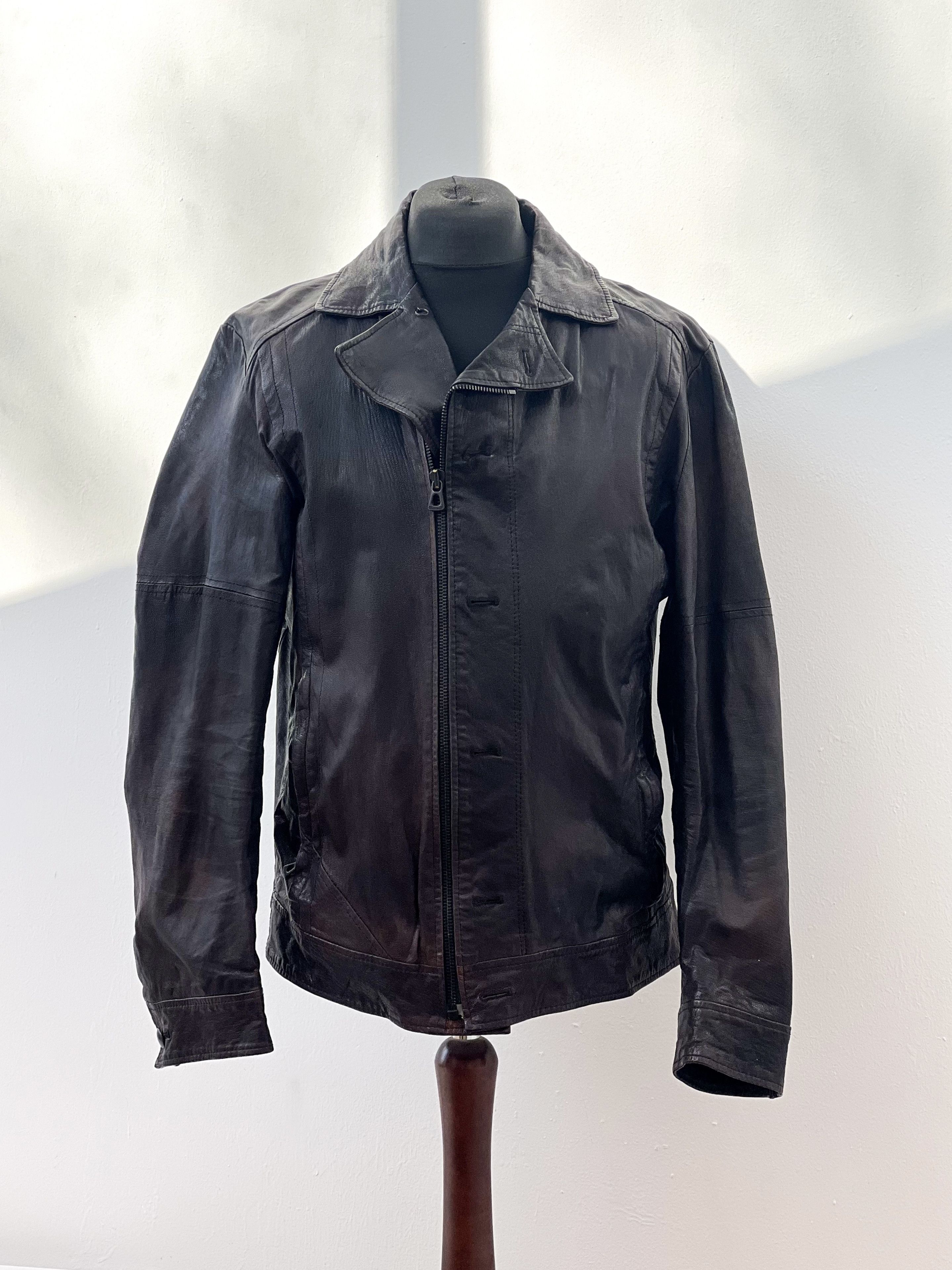 Hugo Boss × Vintage Hugo Boss Orange vintage leather jacket Size US L / EU 52-54 / 3 - 1 Thumbnail