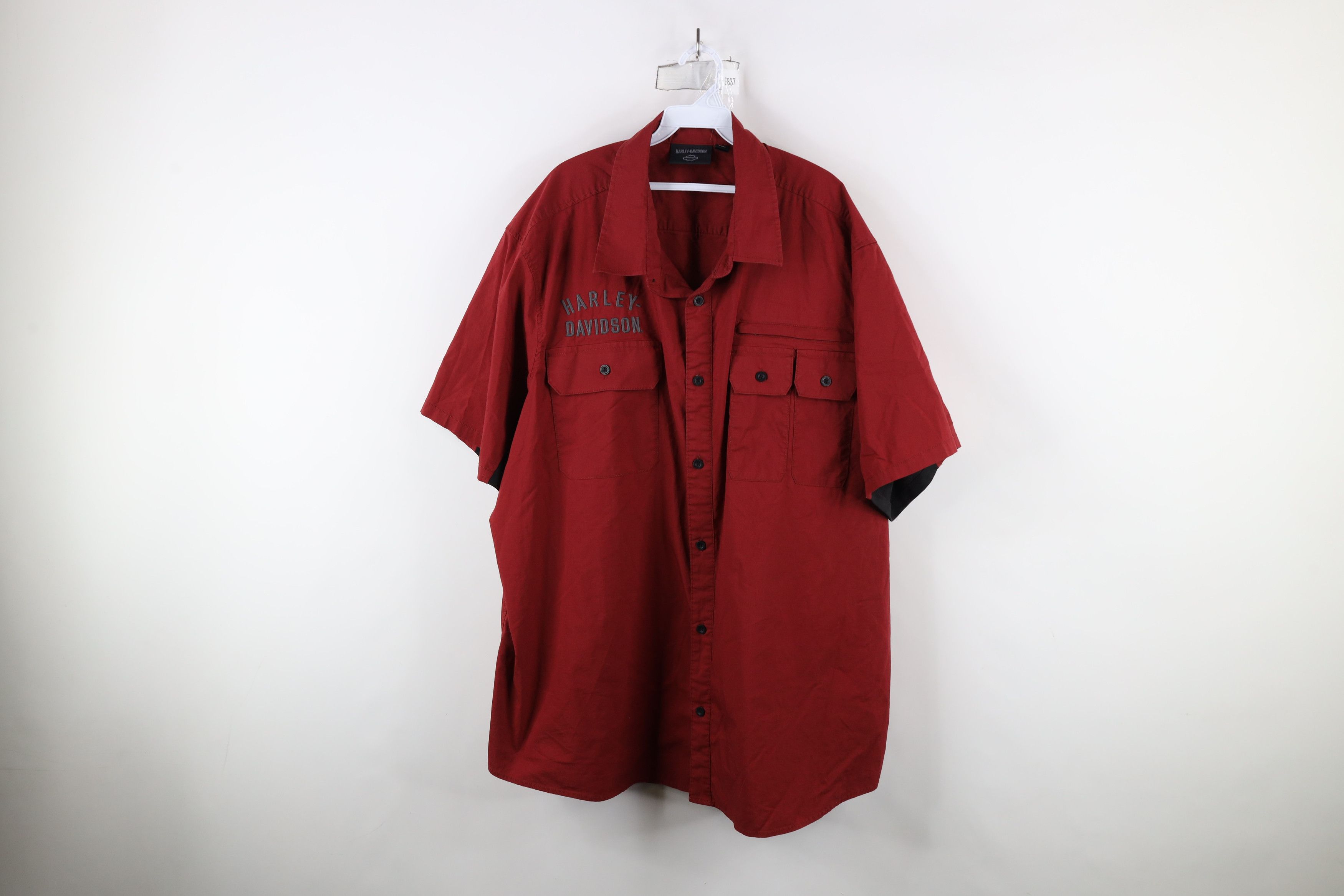Harley Davidson × Vintage Vintage Harley Davidson Reflective Mechanic Button Shirt Red Size US XXL / EU 58 / 5 - 1 Thumbnail
