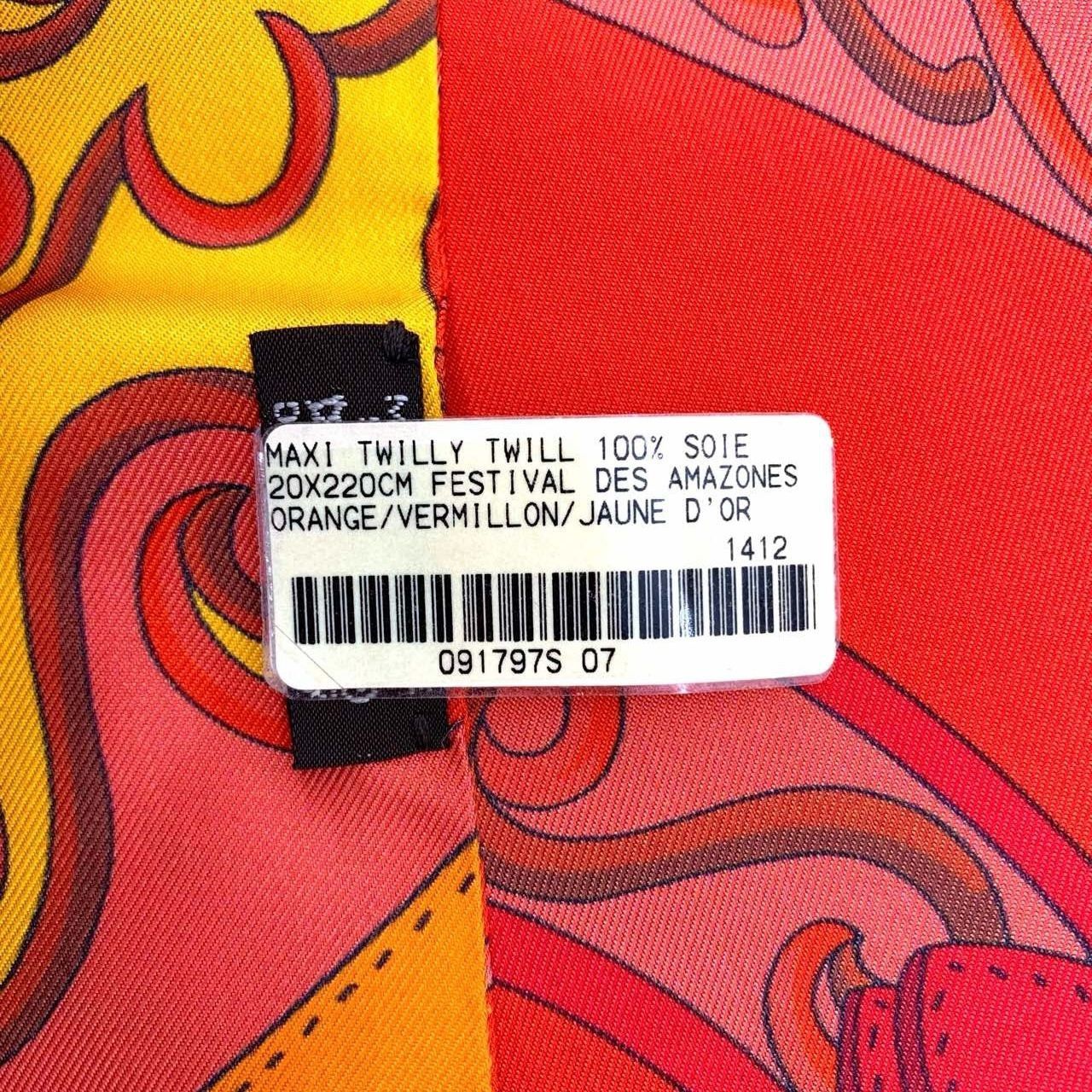 Hermes Hermès Maxi Twilly Twill Silk Scarf Festival Des Amazones 22 Size ONE SIZE - 5 Thumbnail