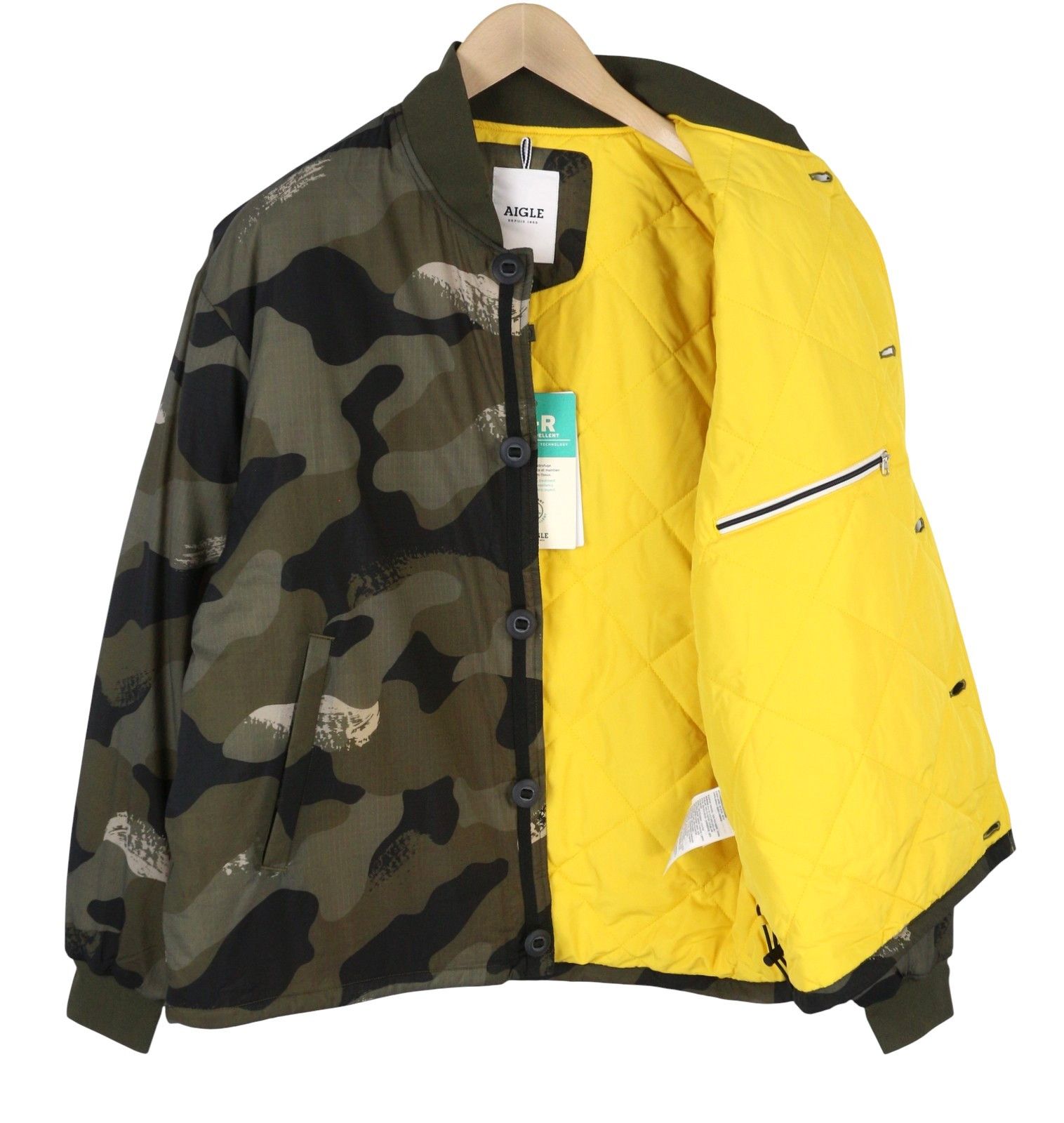 Aigle MORISTER M Camouflage Padded Zip Button Bomber 88011 Size US M / EU 48-50 / 2 - 4 Thumbnail
