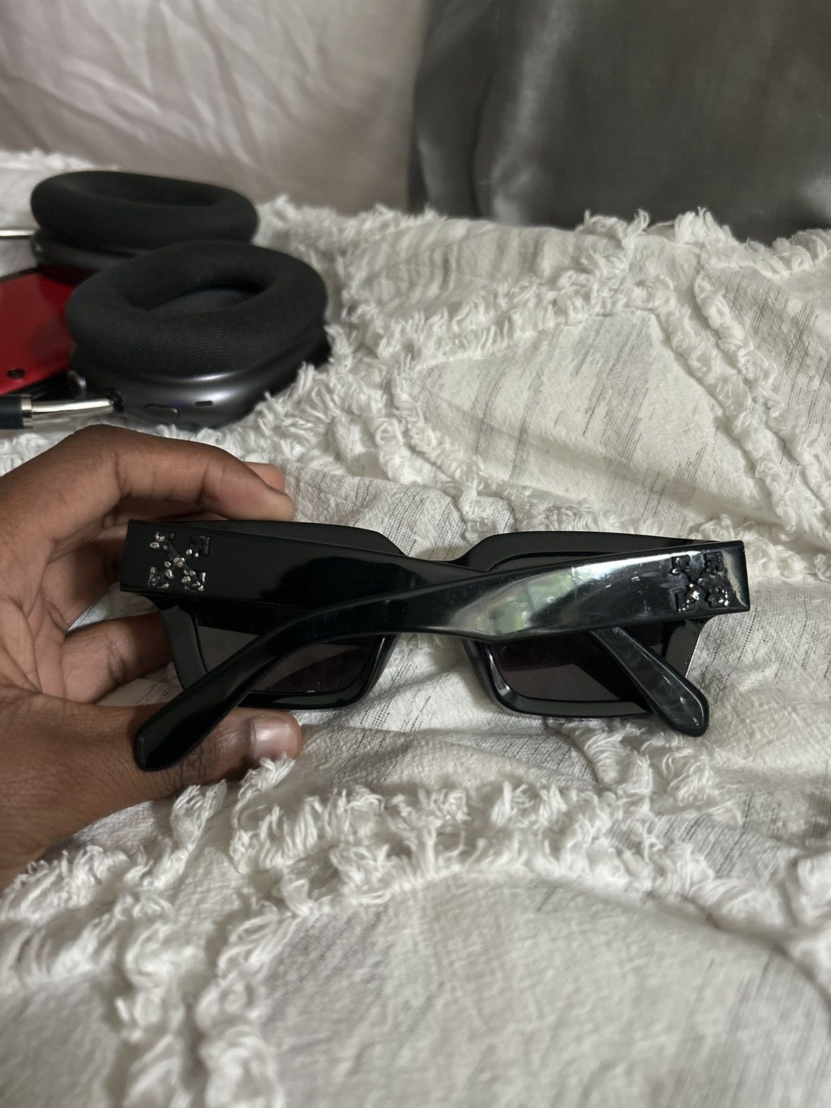 Off-White Off White Acetate Arthur Square Sunglasses All Black Size ONE SIZE - 3 Thumbnail