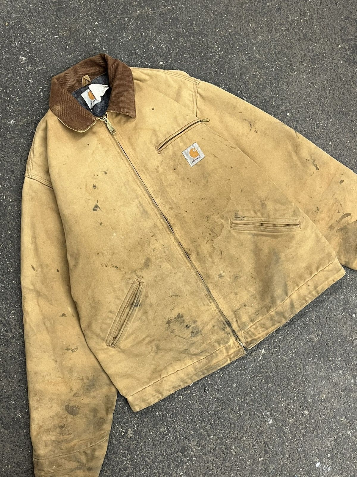 Carhartt × Vintage Carhartt Detroit jacket vintage blanket lined thrashed faded Size US XL / EU 56 / 4 - 2 Thumbnail