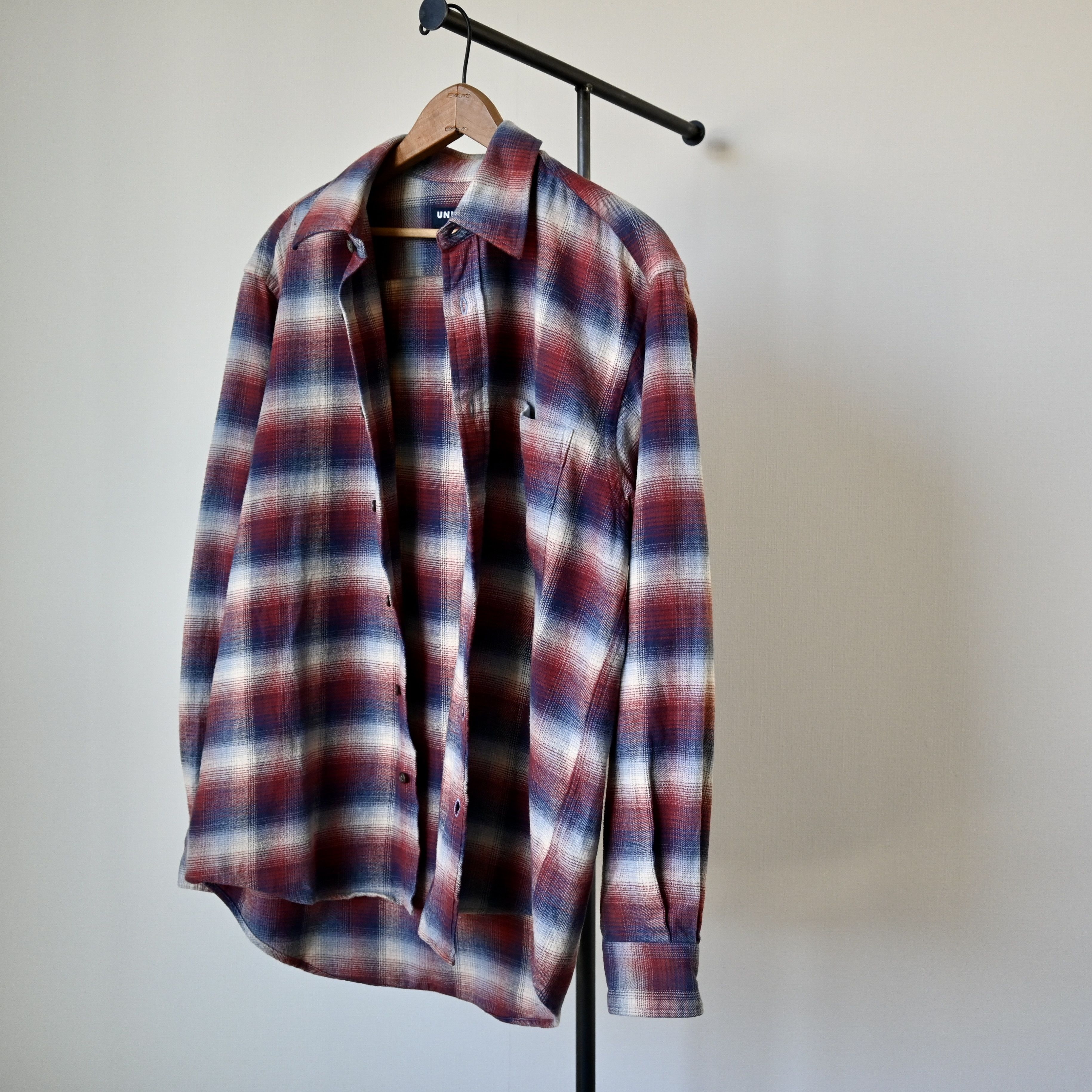 Uniqlo VTG 1990s UNIQLO ombre/shadow plaid cotton flannel shirt, M Size US M / EU 48-50 / 2 - 1 Thumbnail