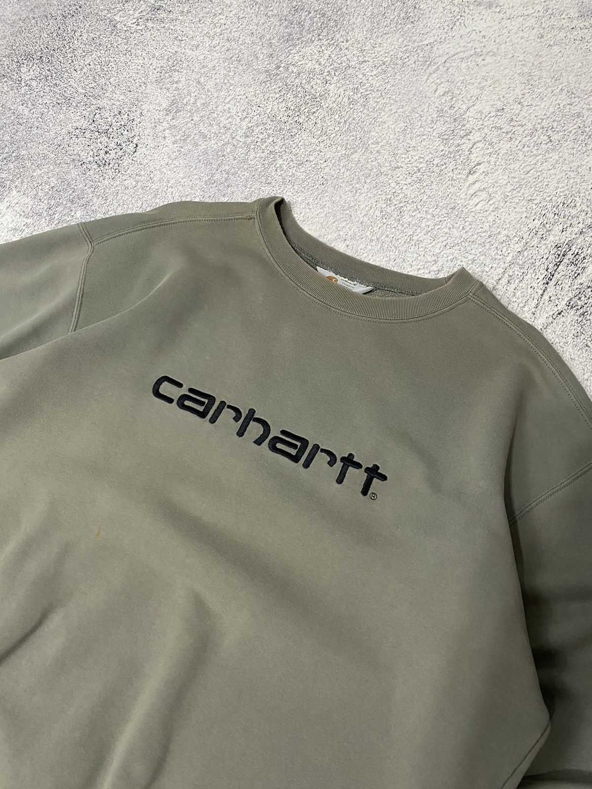 Carhartt × Vintage Vintage Carhartt Big Logo Faded Oversize Sweatshirt Size US L / EU 52-54 / 3 - 3 Thumbnail