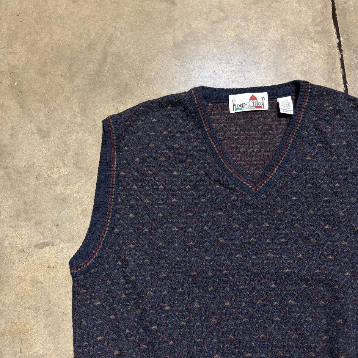 Florence Tricot Vintage Florence Tricot Wool Sweater Vest Preppy 90s Italy Size US XL / EU 56 / 4 - 3 Thumbnail