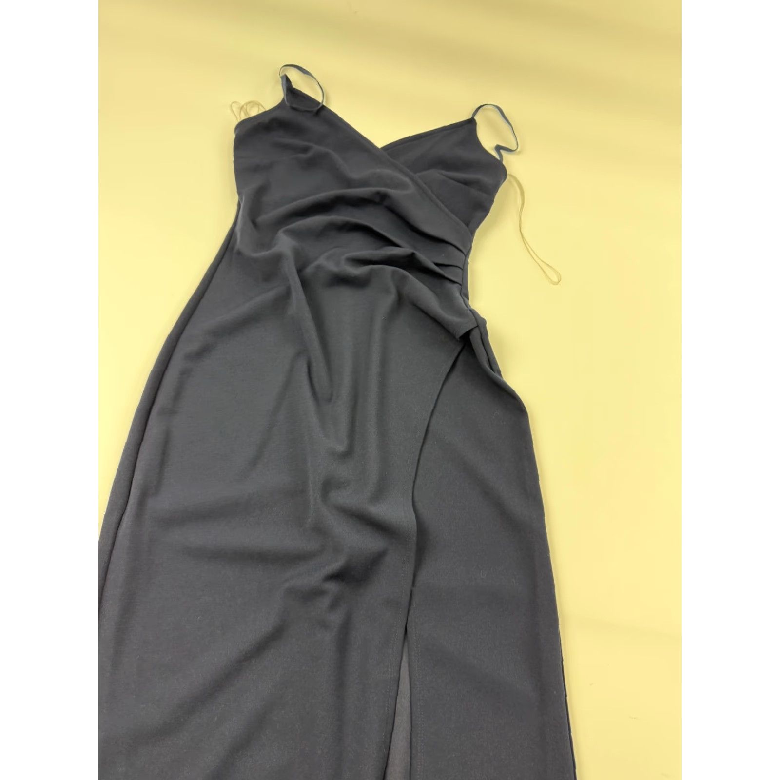 Vintage V Windsor Dress Womens Small Blue Maxi Slip V Neck Spaghetti Strap Lined Gown Size S / US 4 / IT 40 - 4 Thumbnail