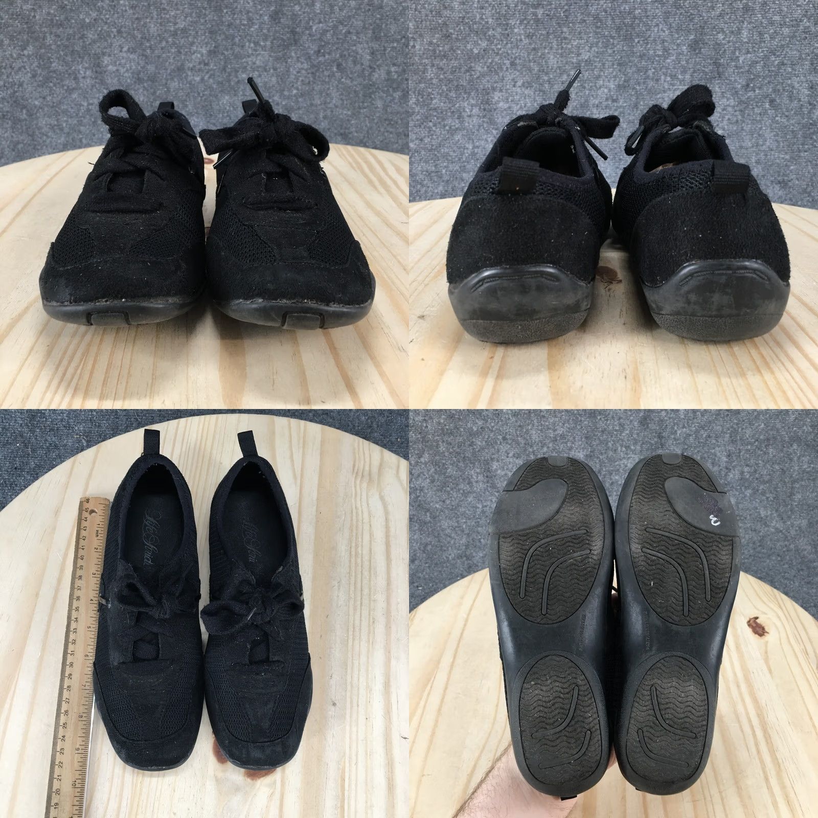 Vintage LifeStride Shoes Womens 8M Walking Sneakers Black Lace Up Low Top Comfort Casual Size M / US 6-8 / IT 42-44 - 8 Thumbnail