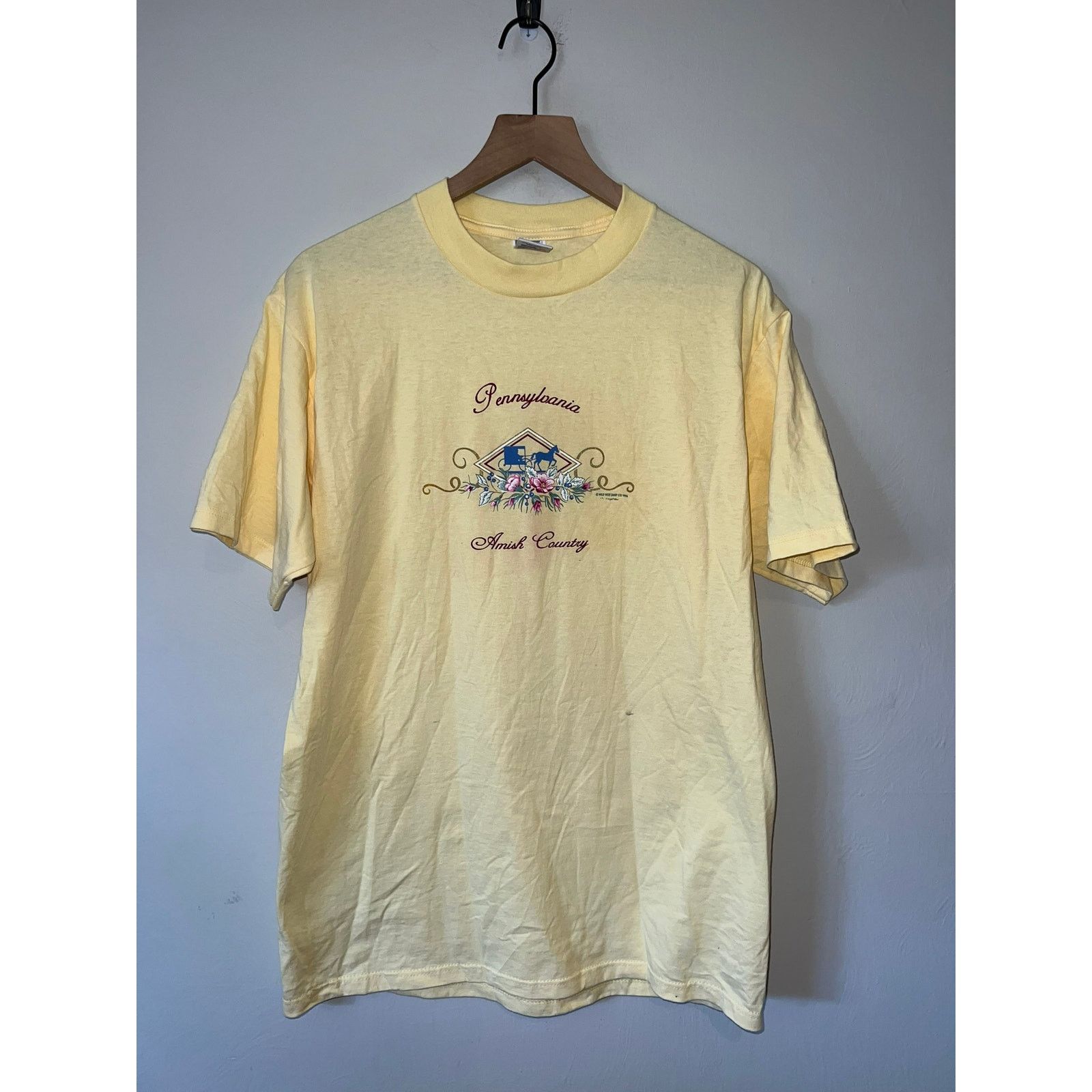 Jerzees Vintage Pennsylvania Amish Country Shirt Tee Yellow 90s VTG Size US L / EU 52-54 / 3 - 1 Thumbnail