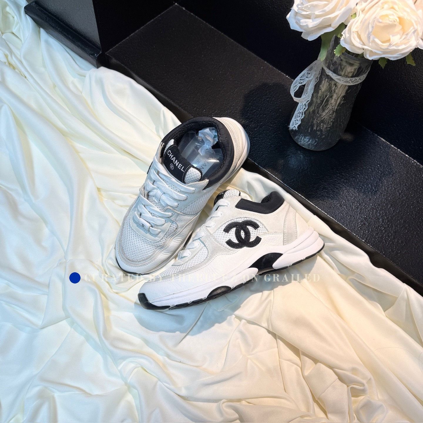 Chanel Chanel Black White Panda CC Sneakers Size US 6.5 / IT 36.5 - 1 Thumbnail