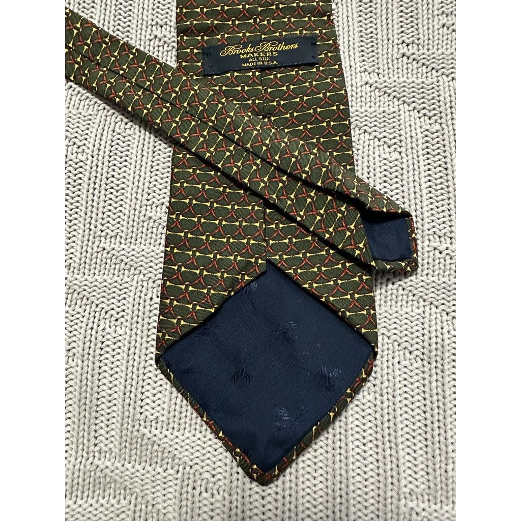 Brooks Brothers Brooks Brothers green horse bit silk tie Size ONE SIZE - 3 Thumbnail